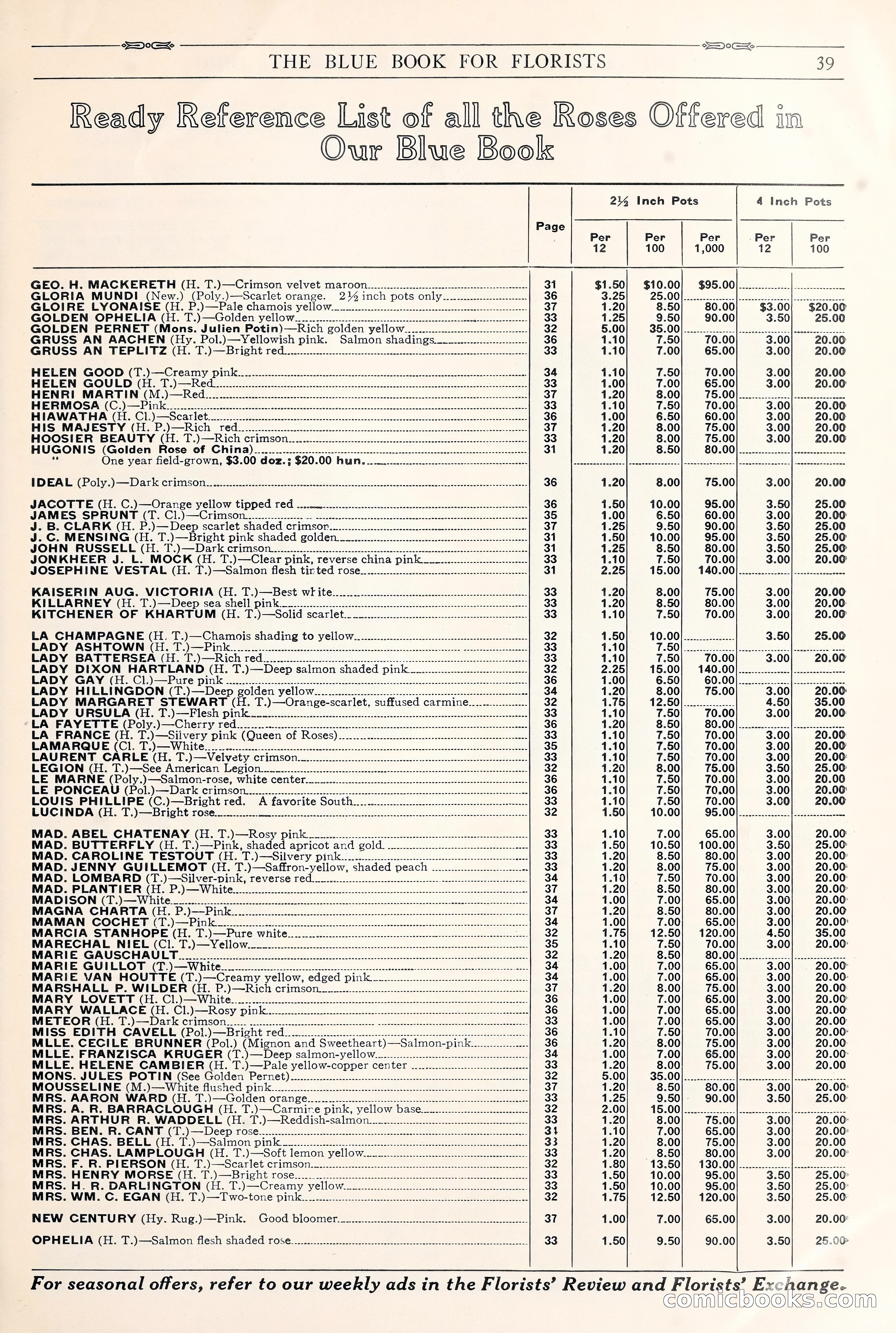 Good & Reese Co.'s Blue Book for Florists: Autumn 1930 — page 45 of 58