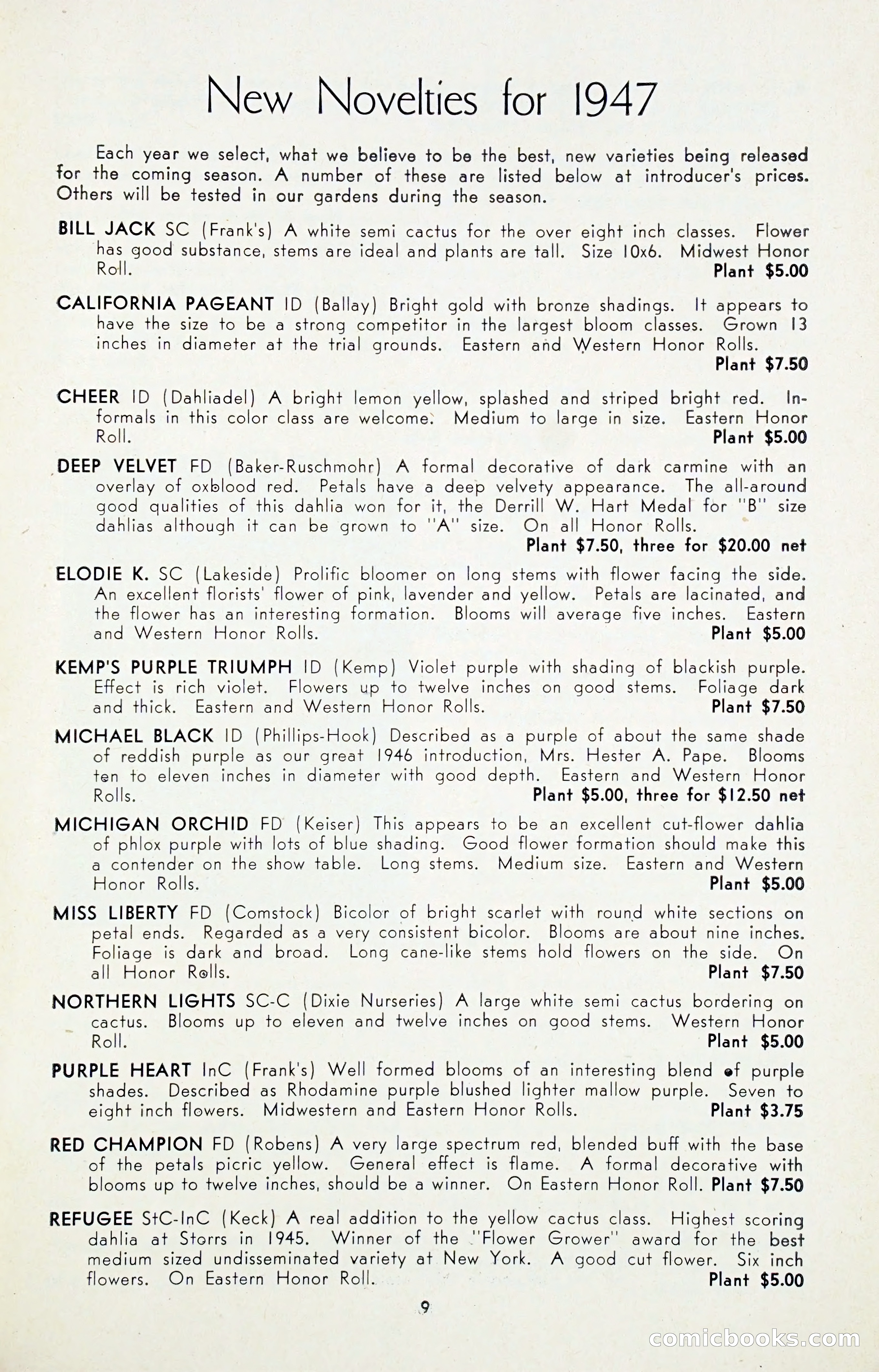 Dahlia Blue Book for 1947 — page 14 of 54