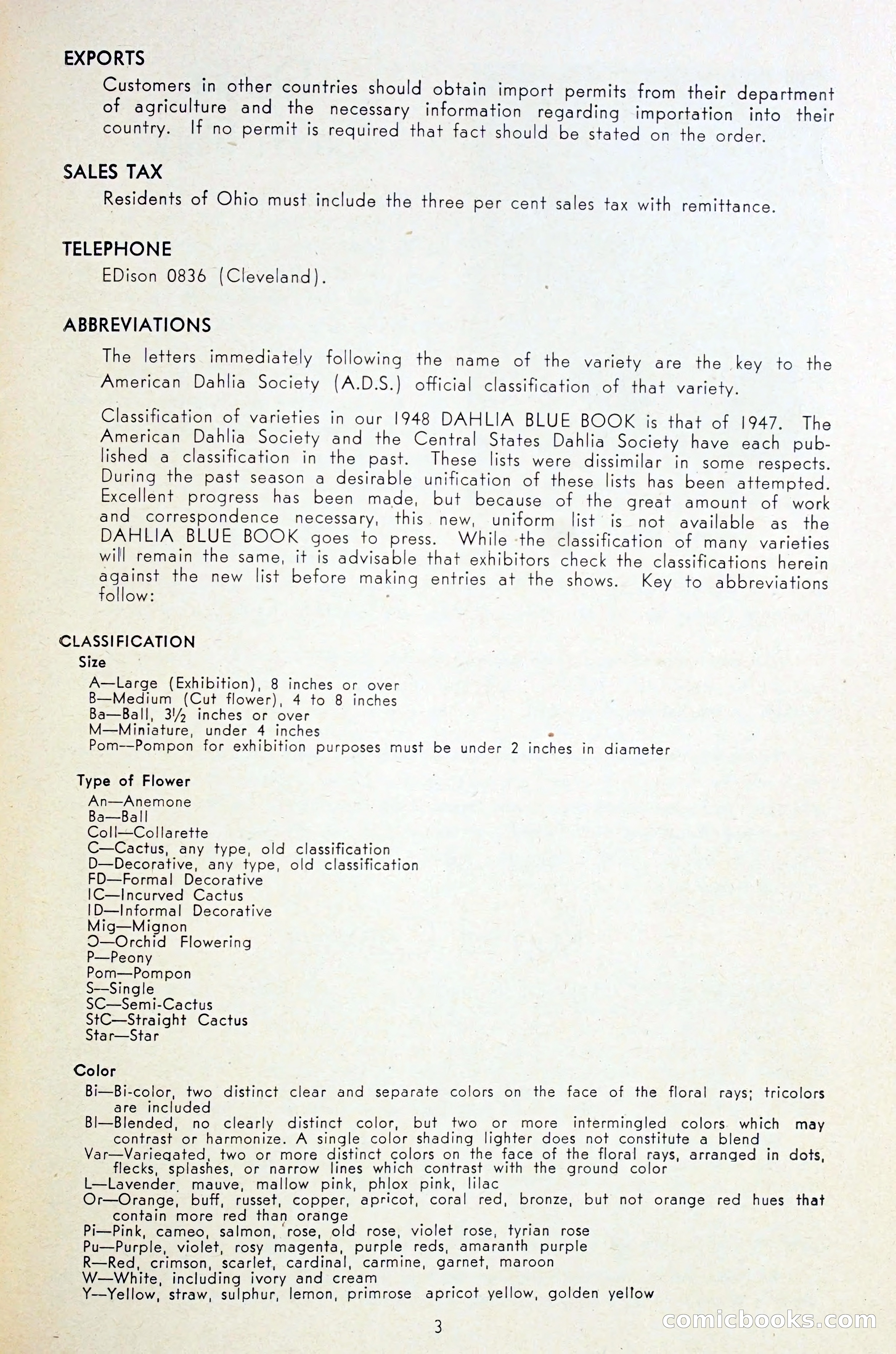 Dahlia Blue Book for 1948 — page 8 of 58