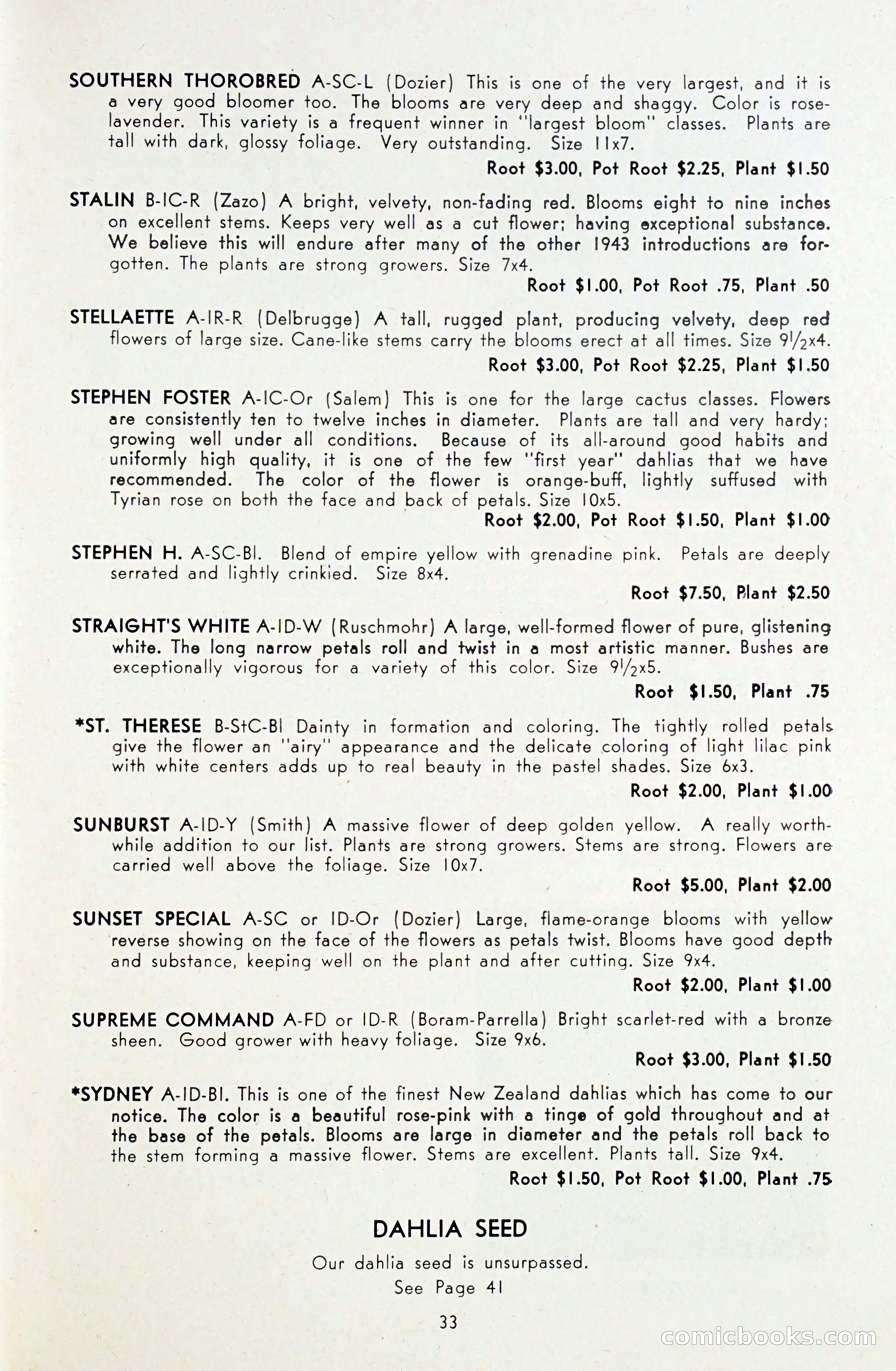 Dahlia Blue Book for 1948 — page 38 of 58