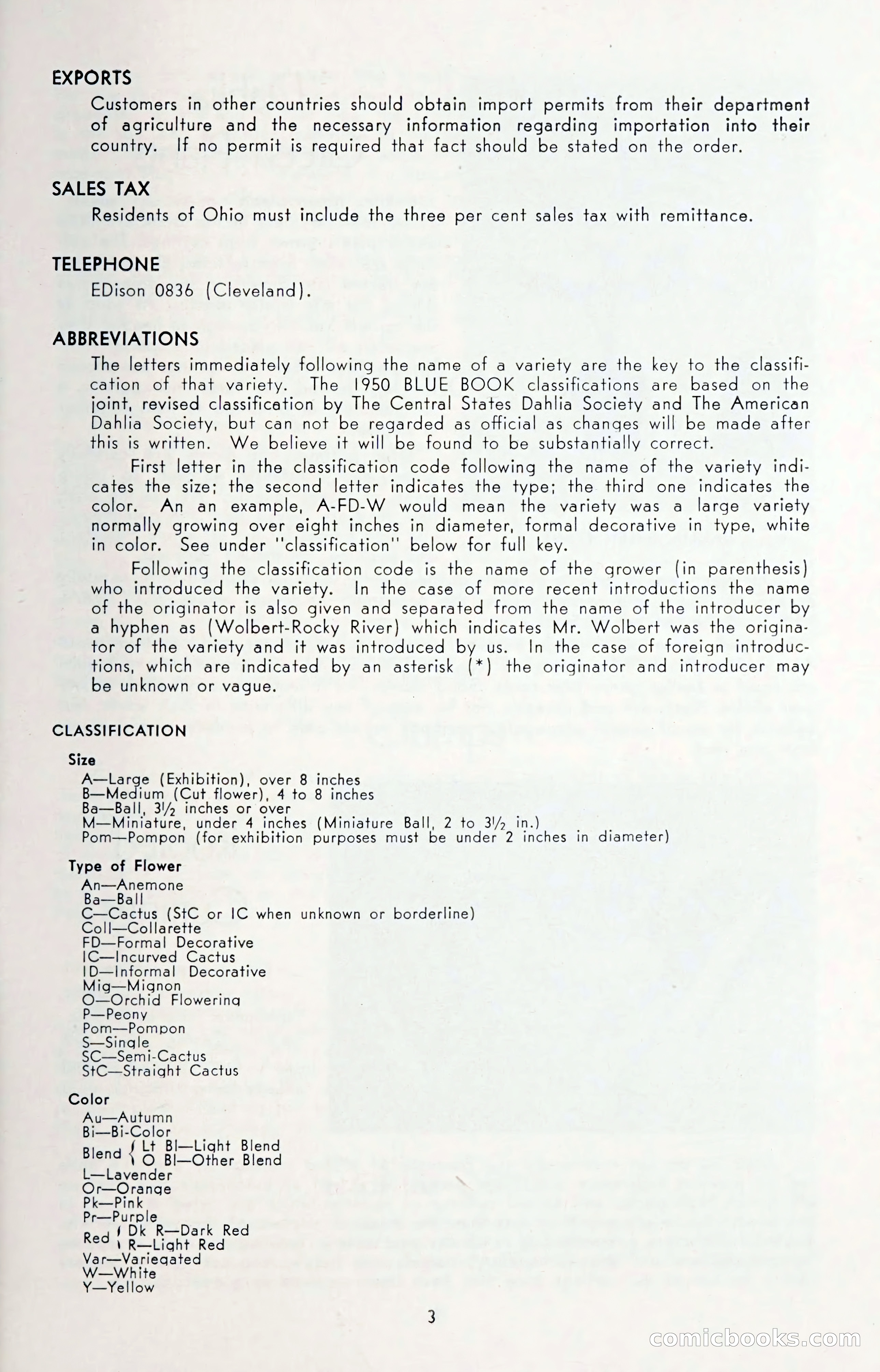 Dahlia Blue Book for 1950 — page 7 of 64