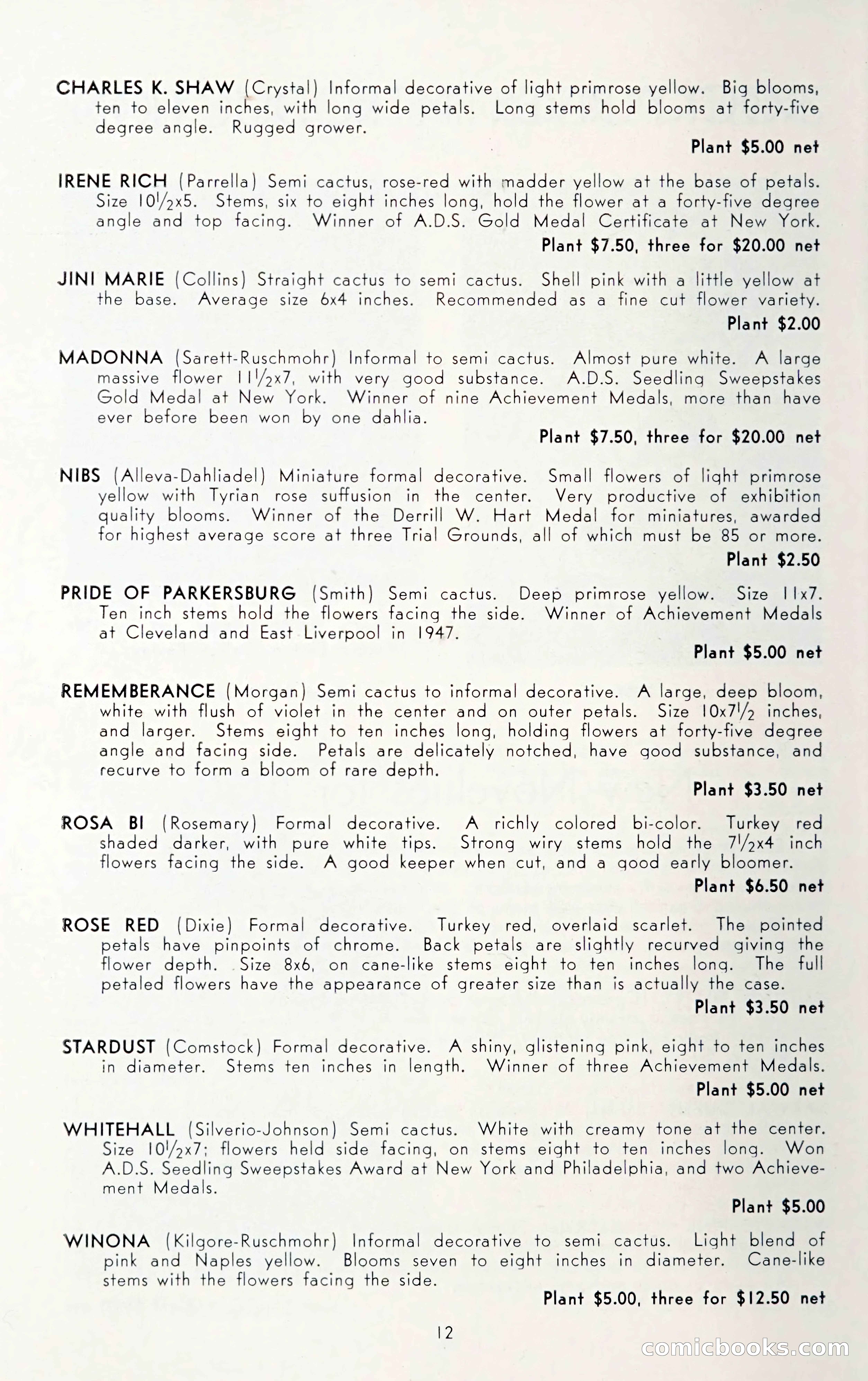 Dahlia Blue Book for 1950 — page 16 of 64
