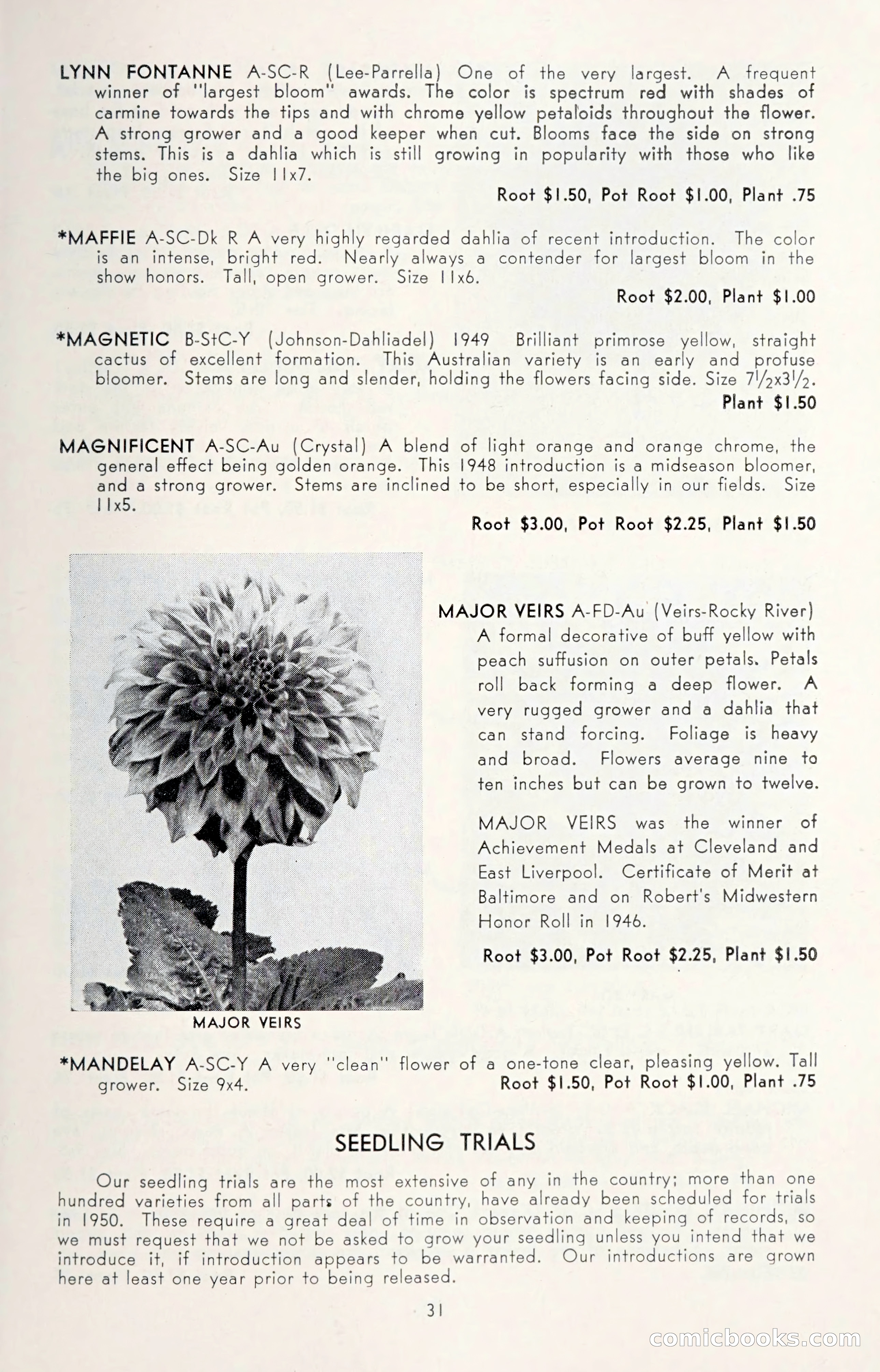 Dahlia Blue Book for 1950 — page 35 of 64