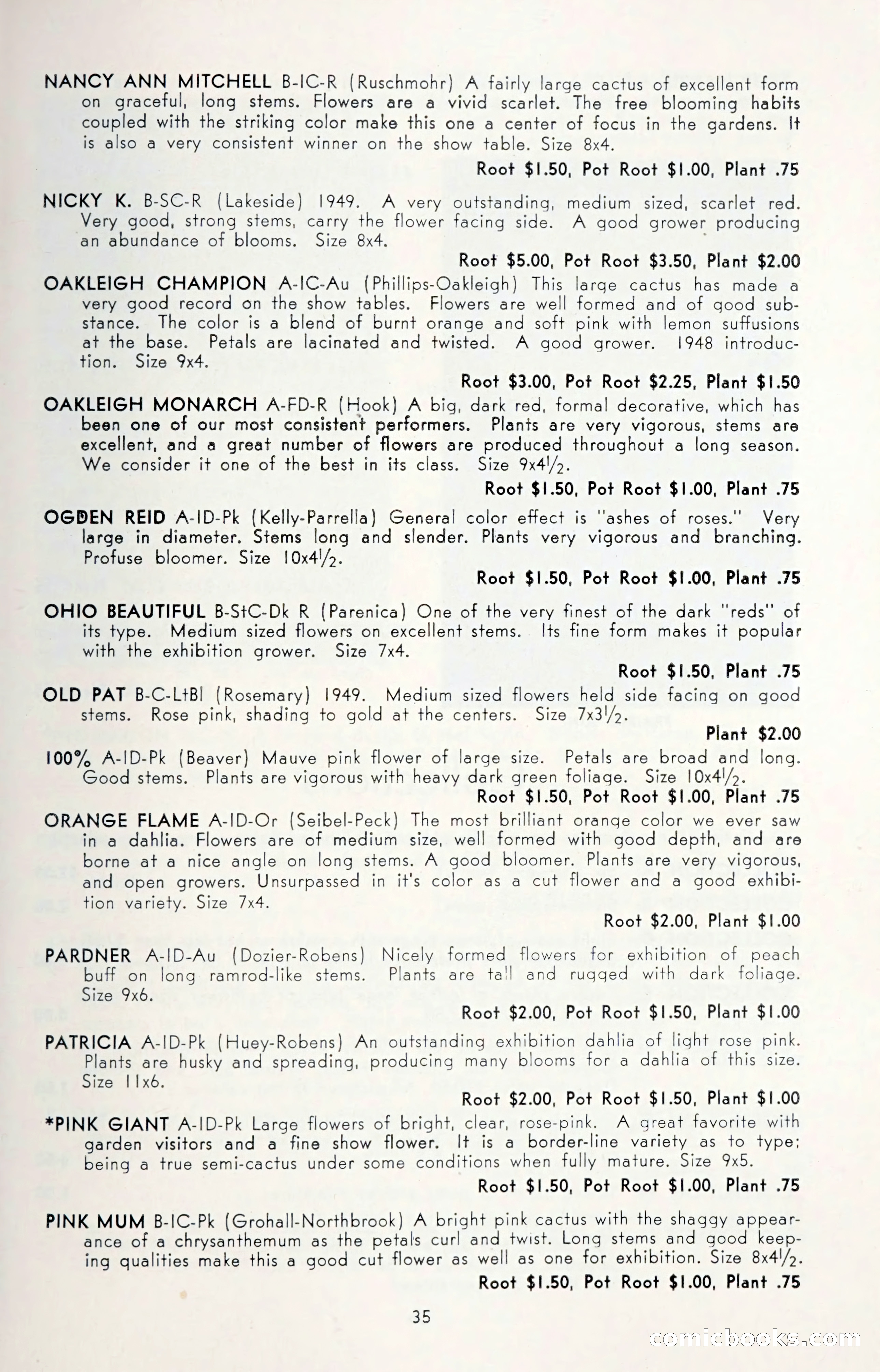 Dahlia Blue Book for 1950 — page 39 of 64