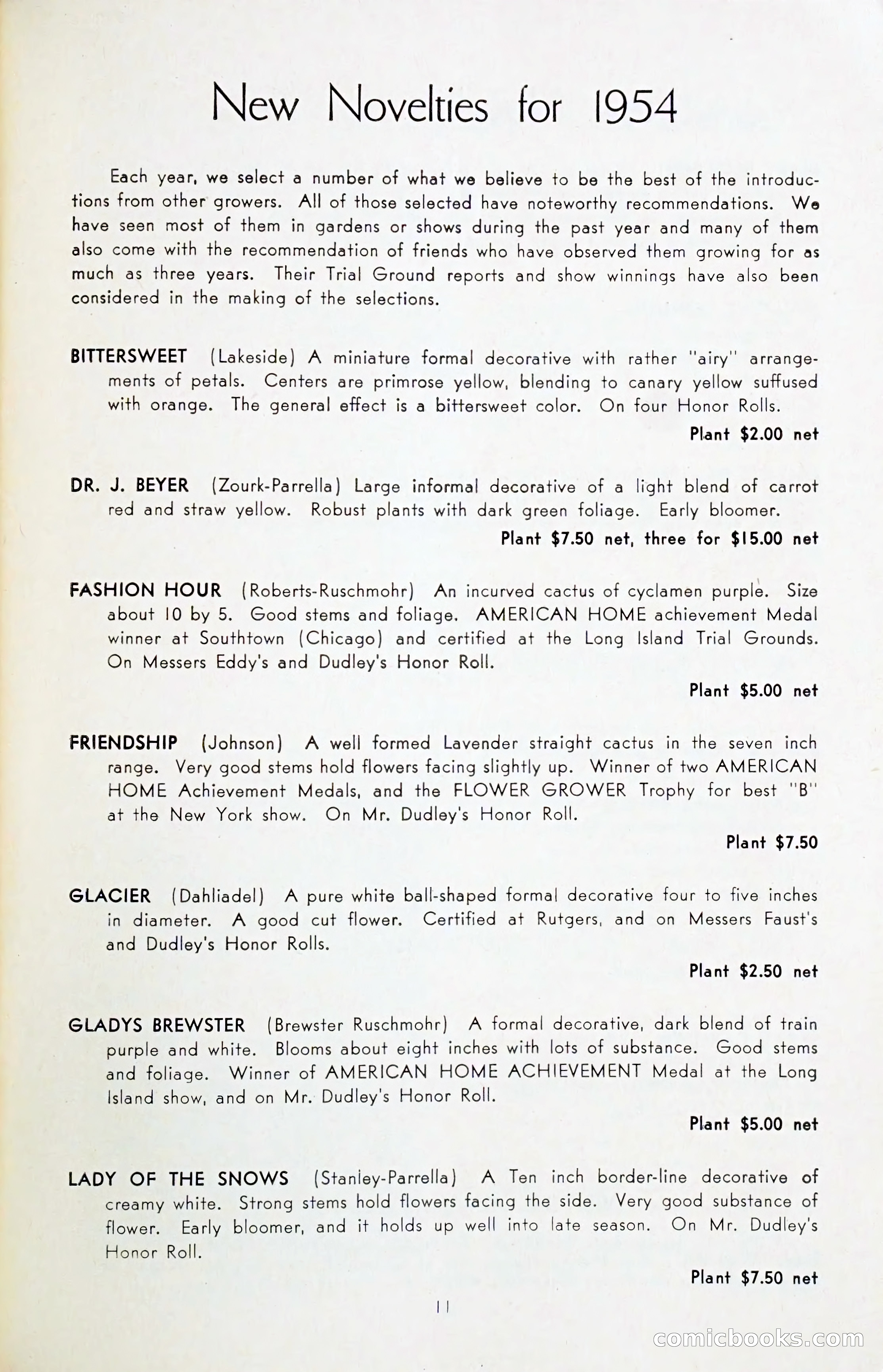 The Dahlia Blue Book for 1954 — page 13 of 80