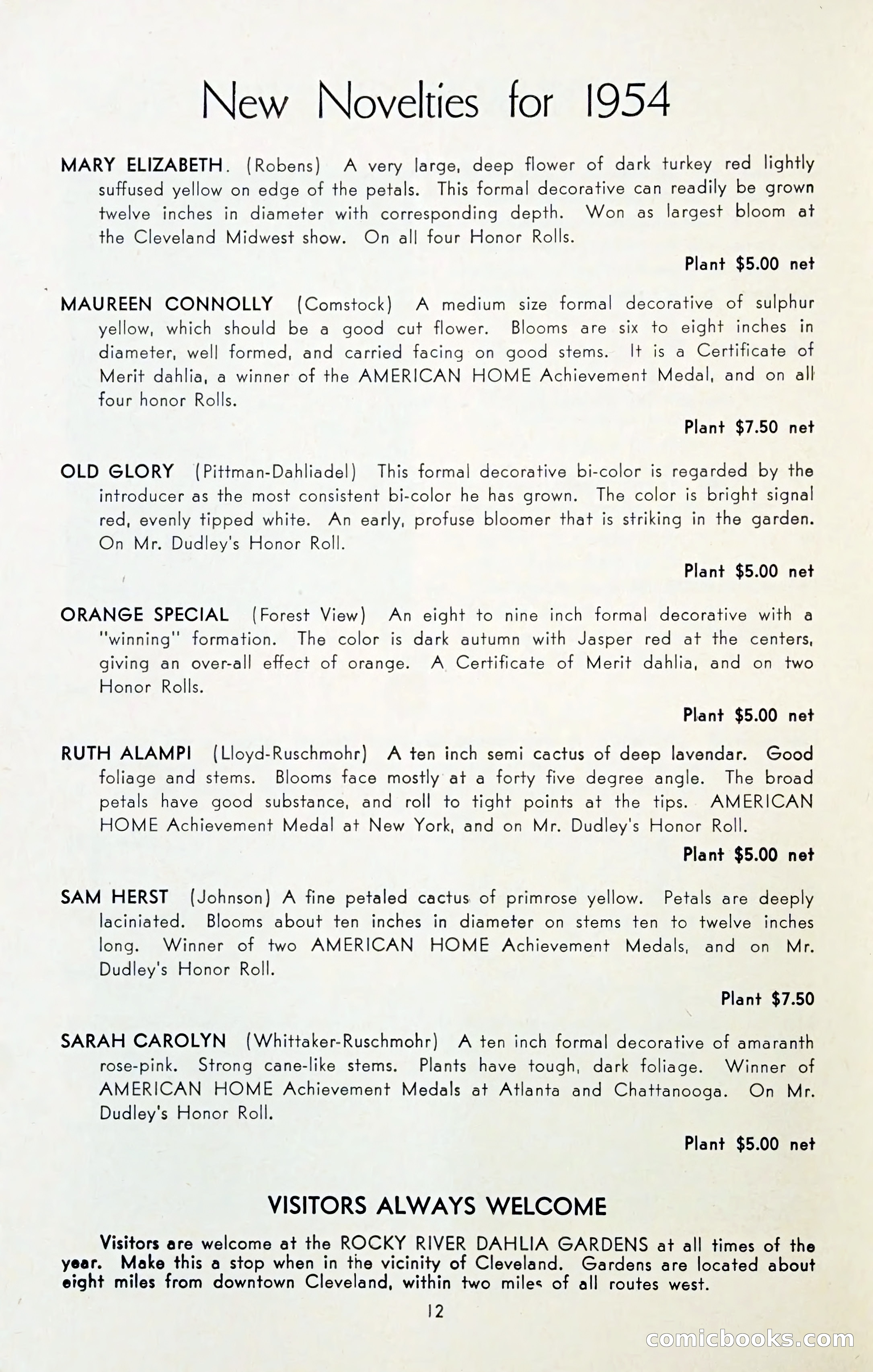 The Dahlia Blue Book for 1954 — page 14 of 80