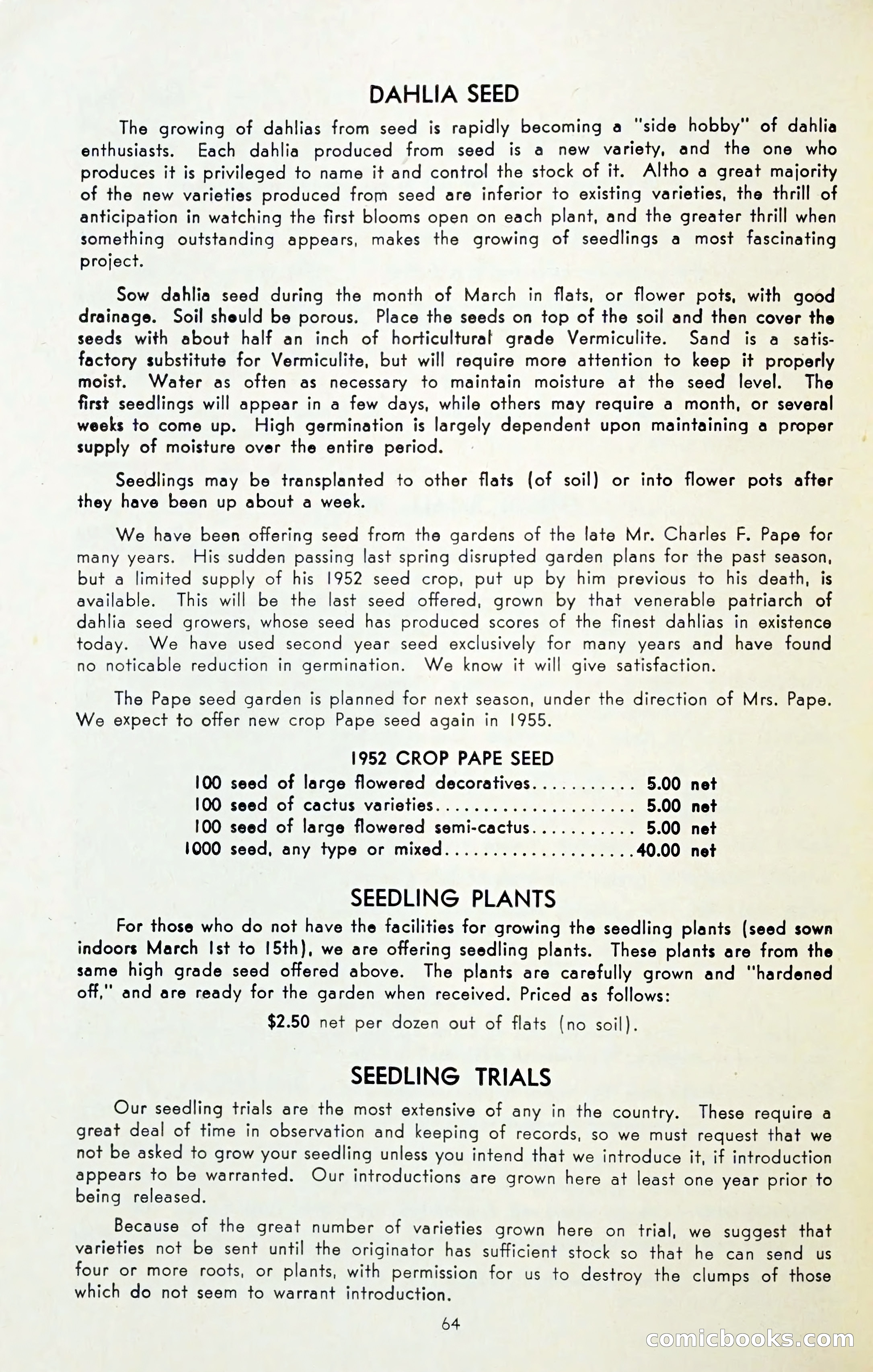 The Dahlia Blue Book for 1954 — page 66 of 80
