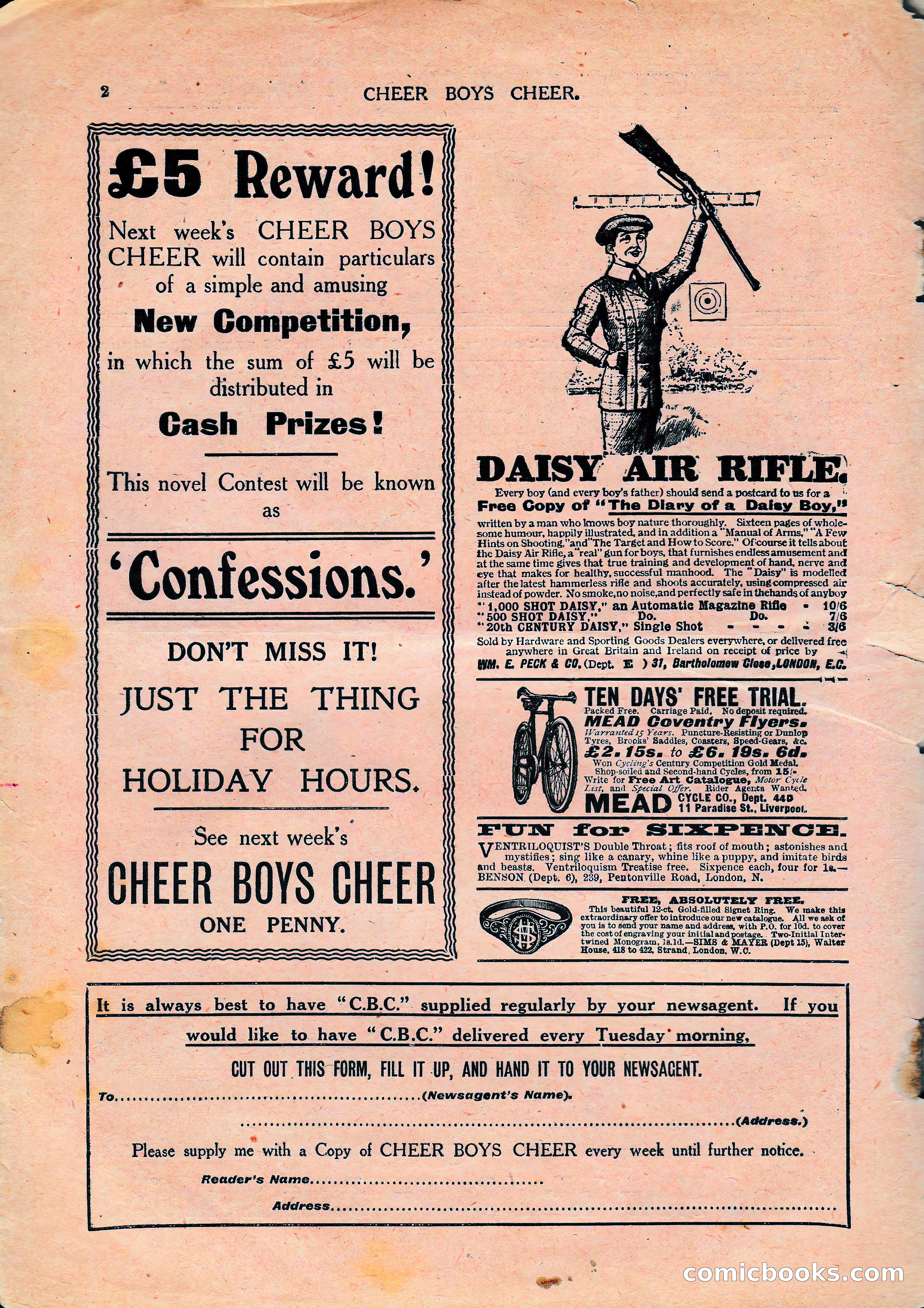 Cheer Boys Cheer: The Boys' Journal, No. 62 — page 2 of 36