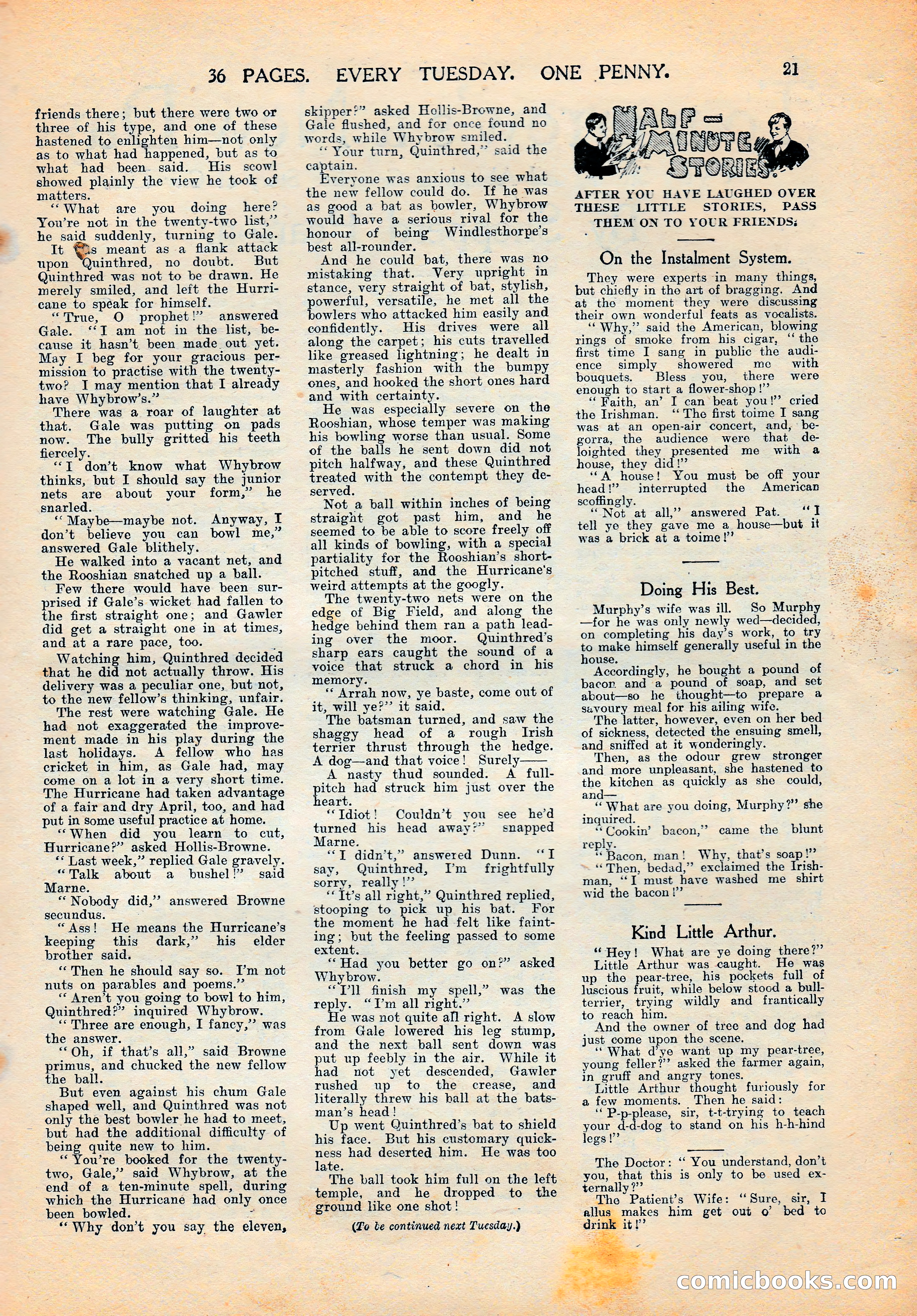 Cheer Boys Cheer: The Boys' Journal, No. 62 — page 21 of 36