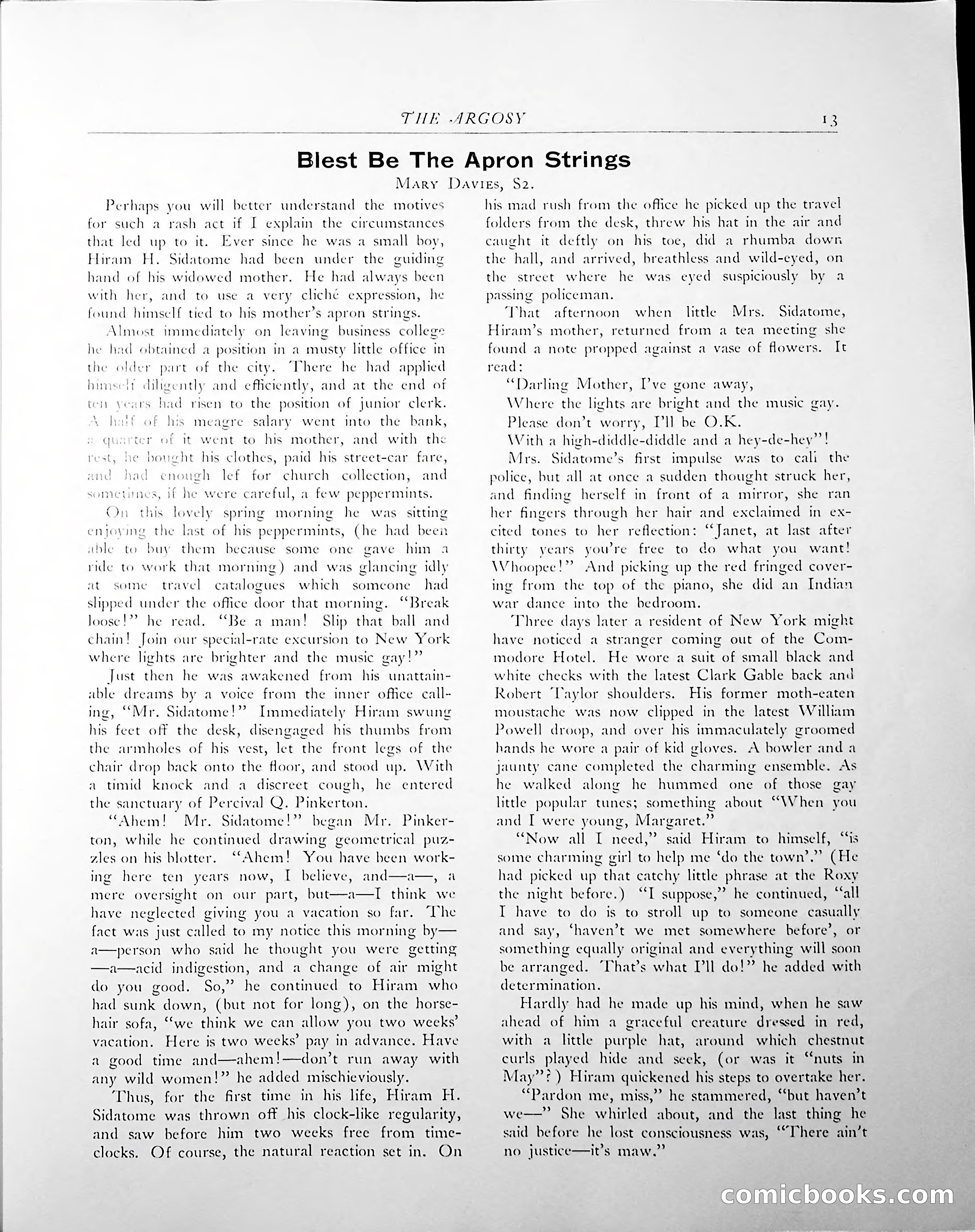 The Argosy, 1938 — page 15 of 86