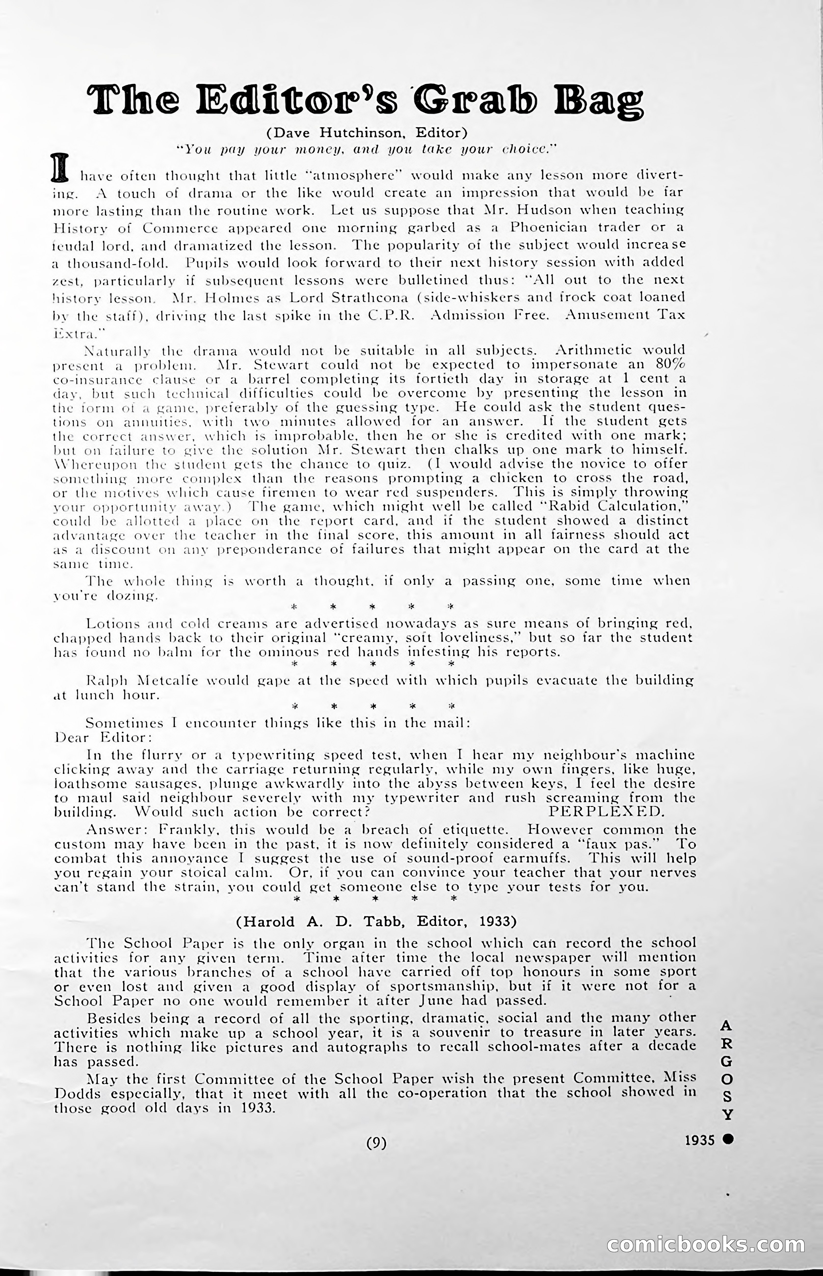 The Argosy, 1946 — page 11 of 100