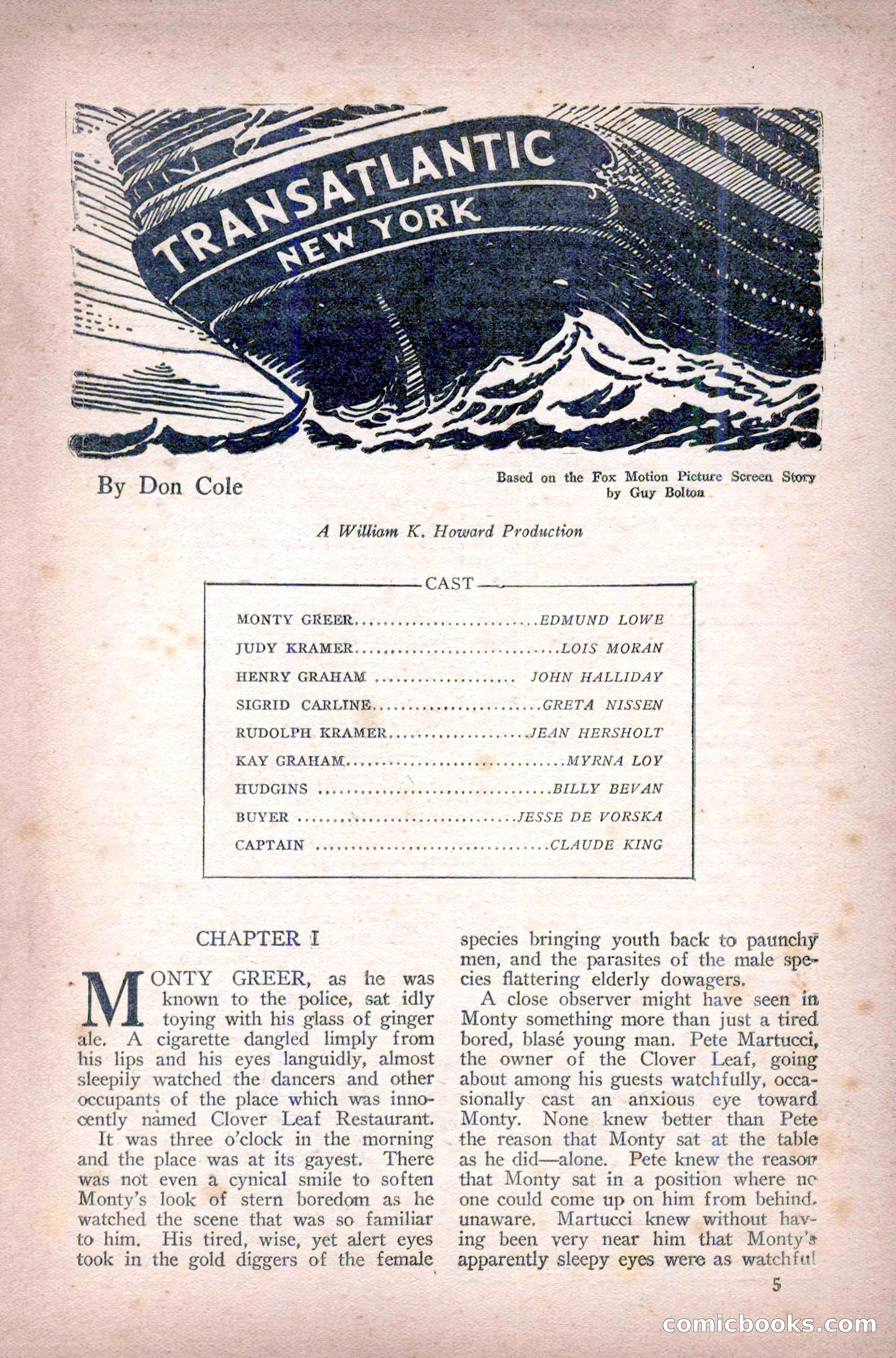 Complete Movie Novel Magazine, August 1931 — page 5 of 148