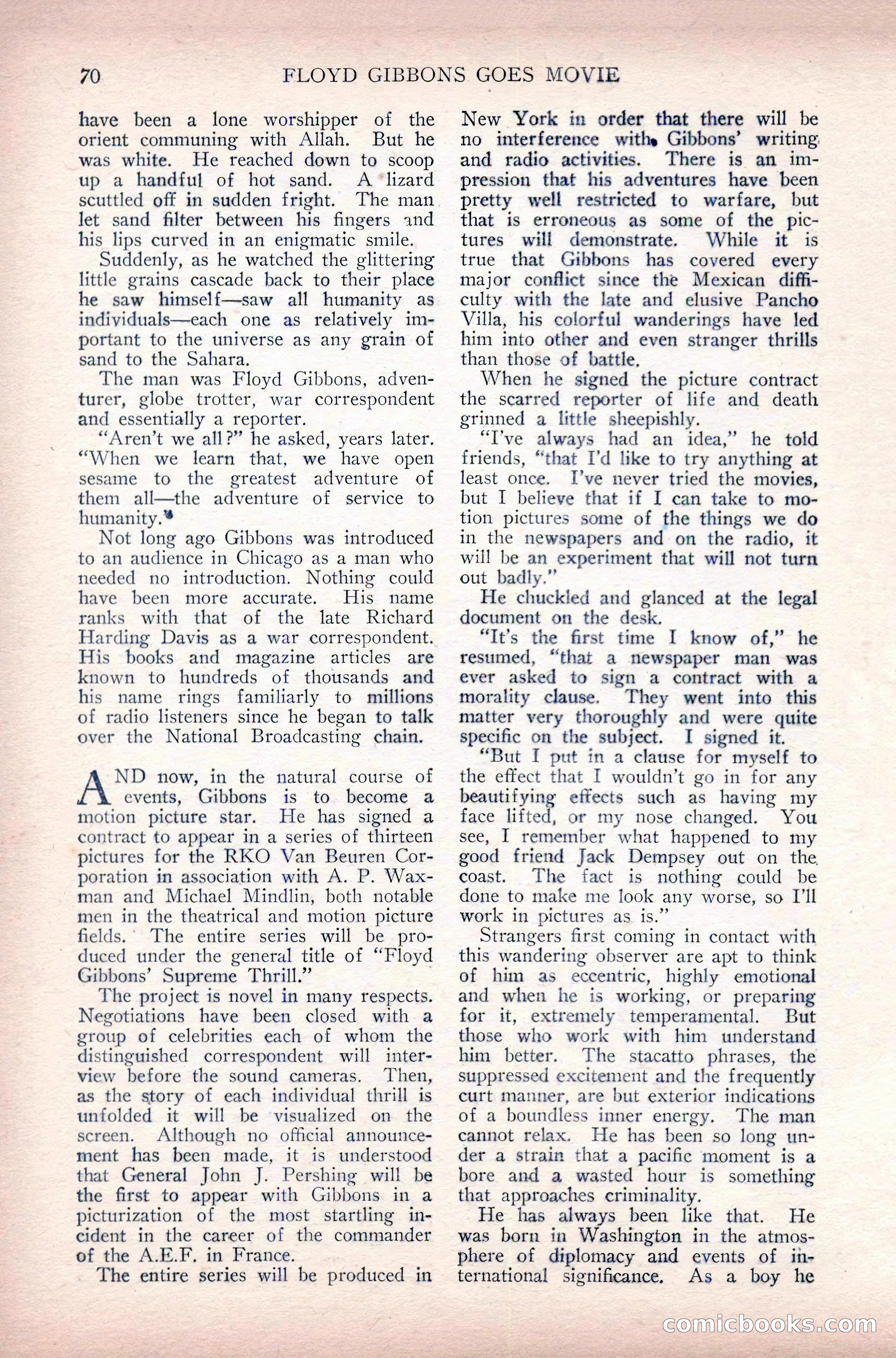Complete Movie Novel Magazine, August 1931 — page 70 of 148