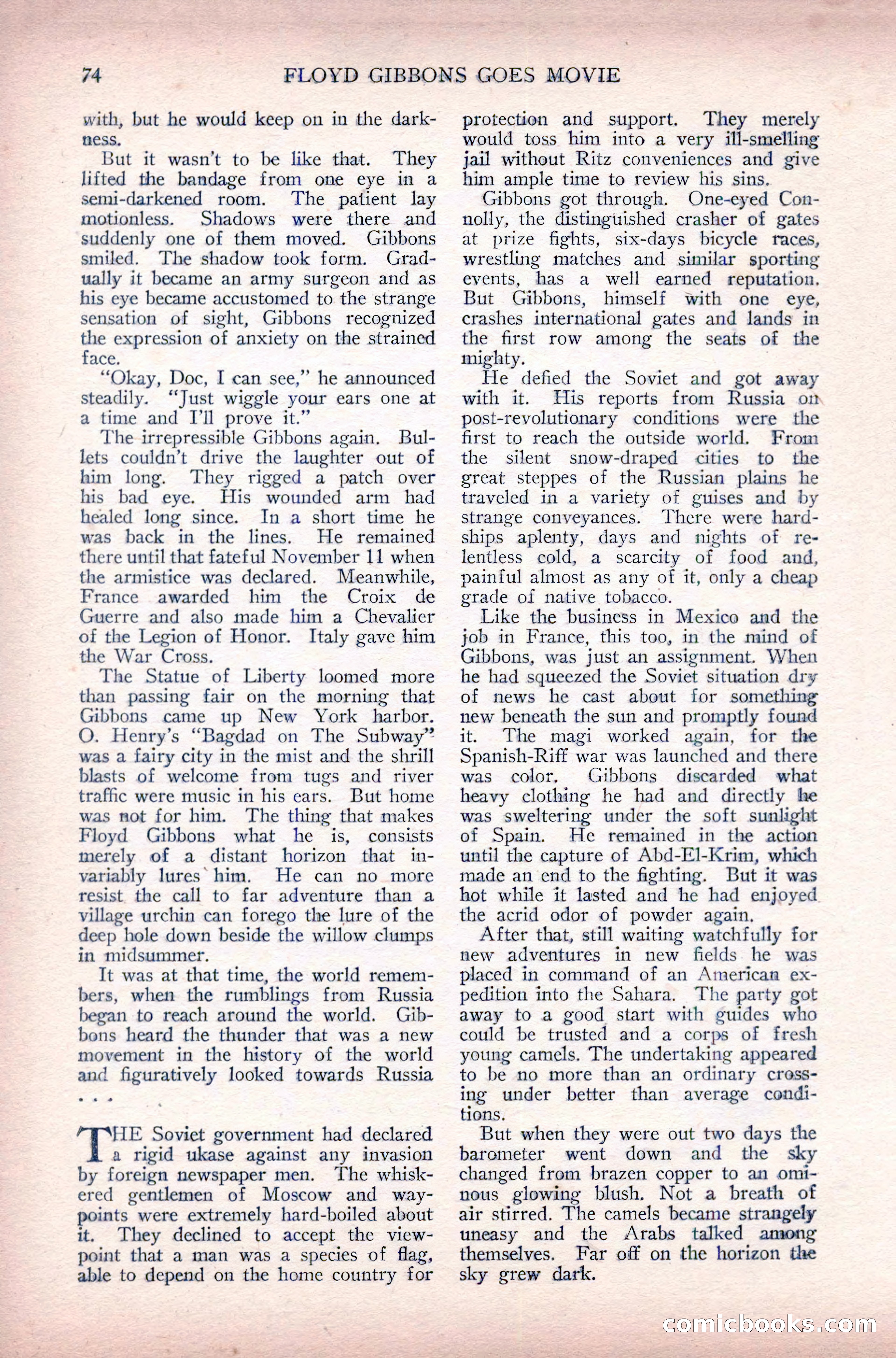 Complete Movie Novel Magazine, August 1931 — page 74 of 148
