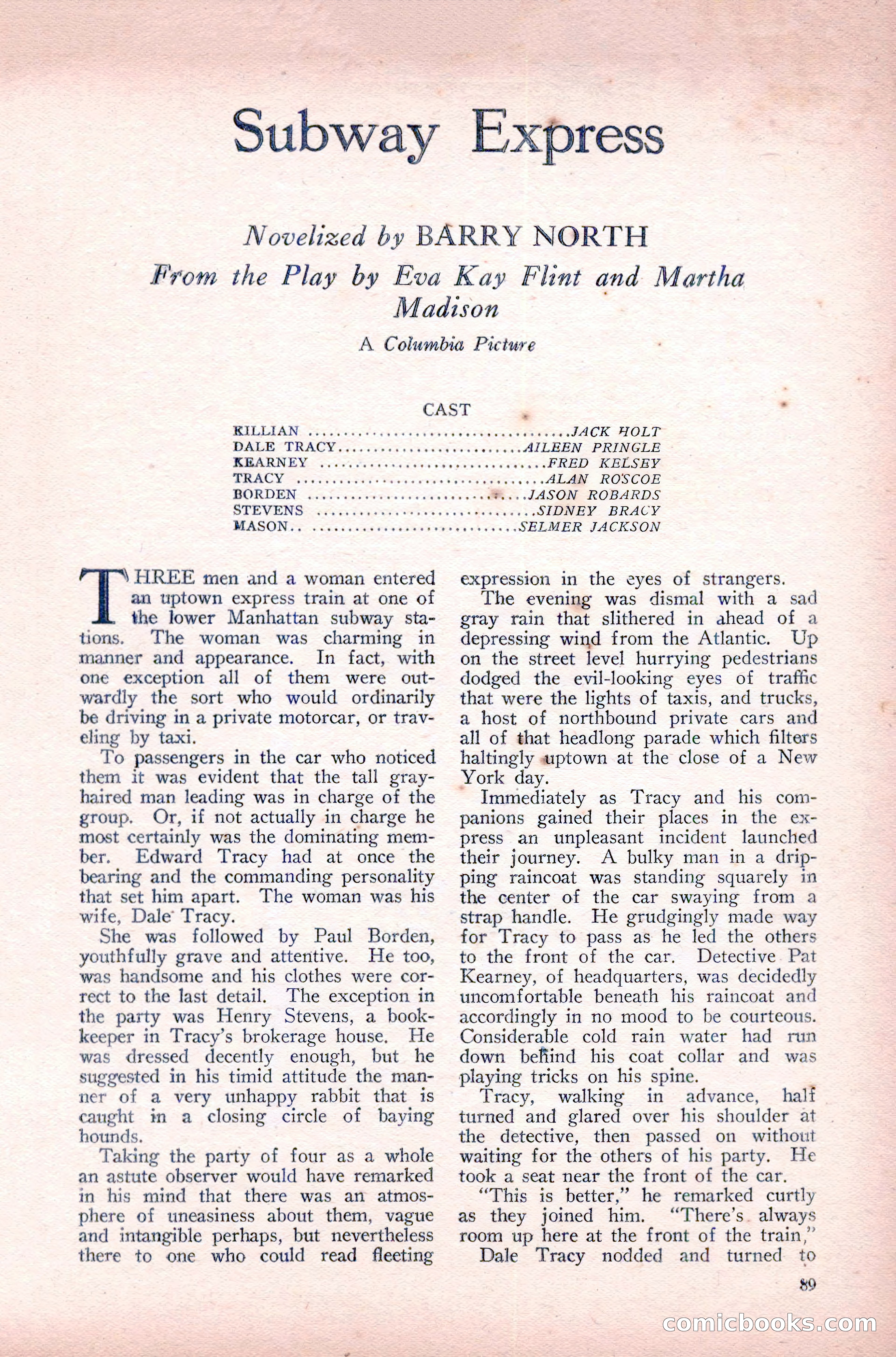 Complete Movie Novel Magazine, August 1931 — page 89 of 148