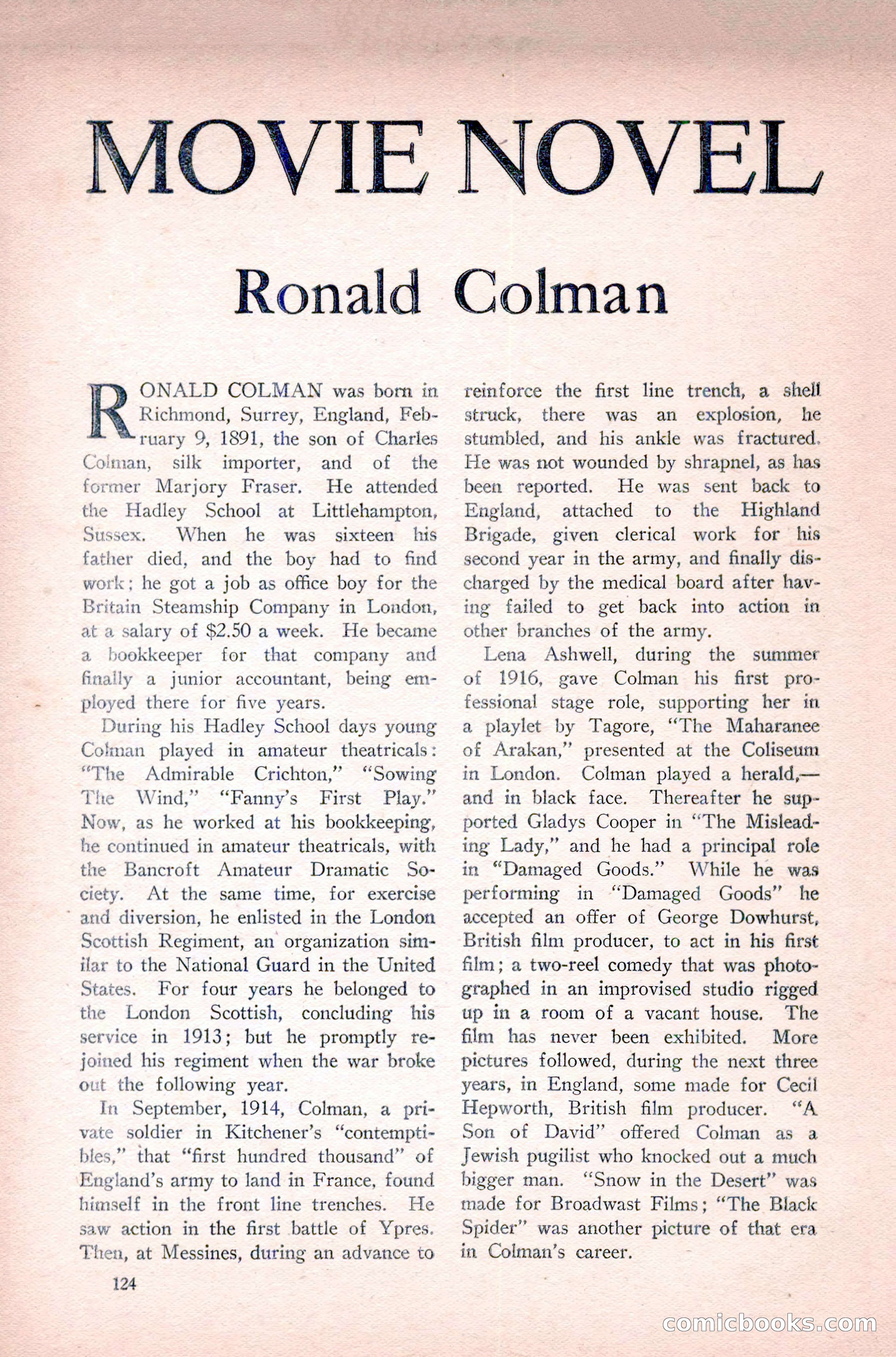 Complete Movie Novel Magazine, August 1931 — page 124 of 148