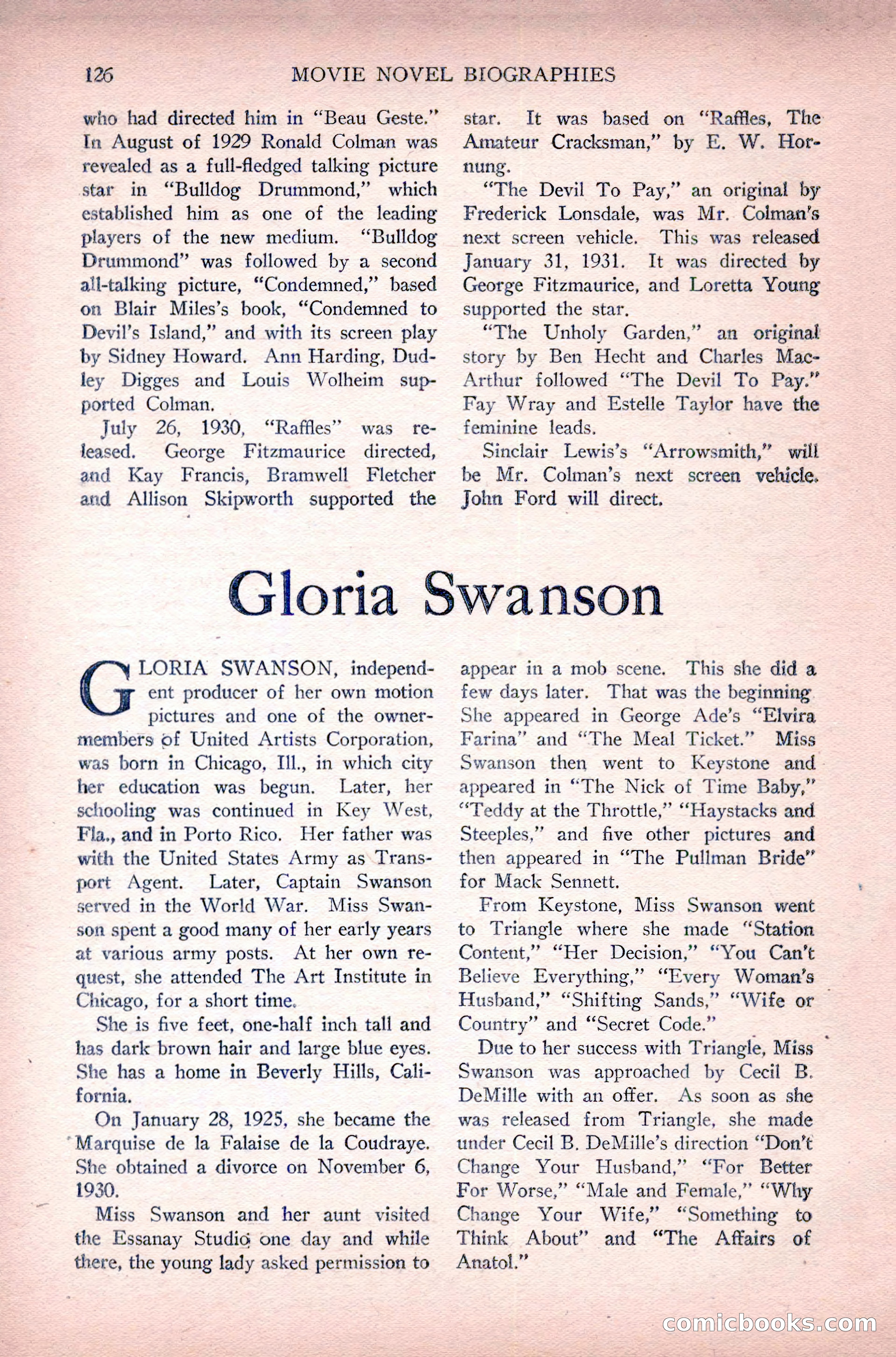 Complete Movie Novel Magazine, August 1931 — page 126 of 148