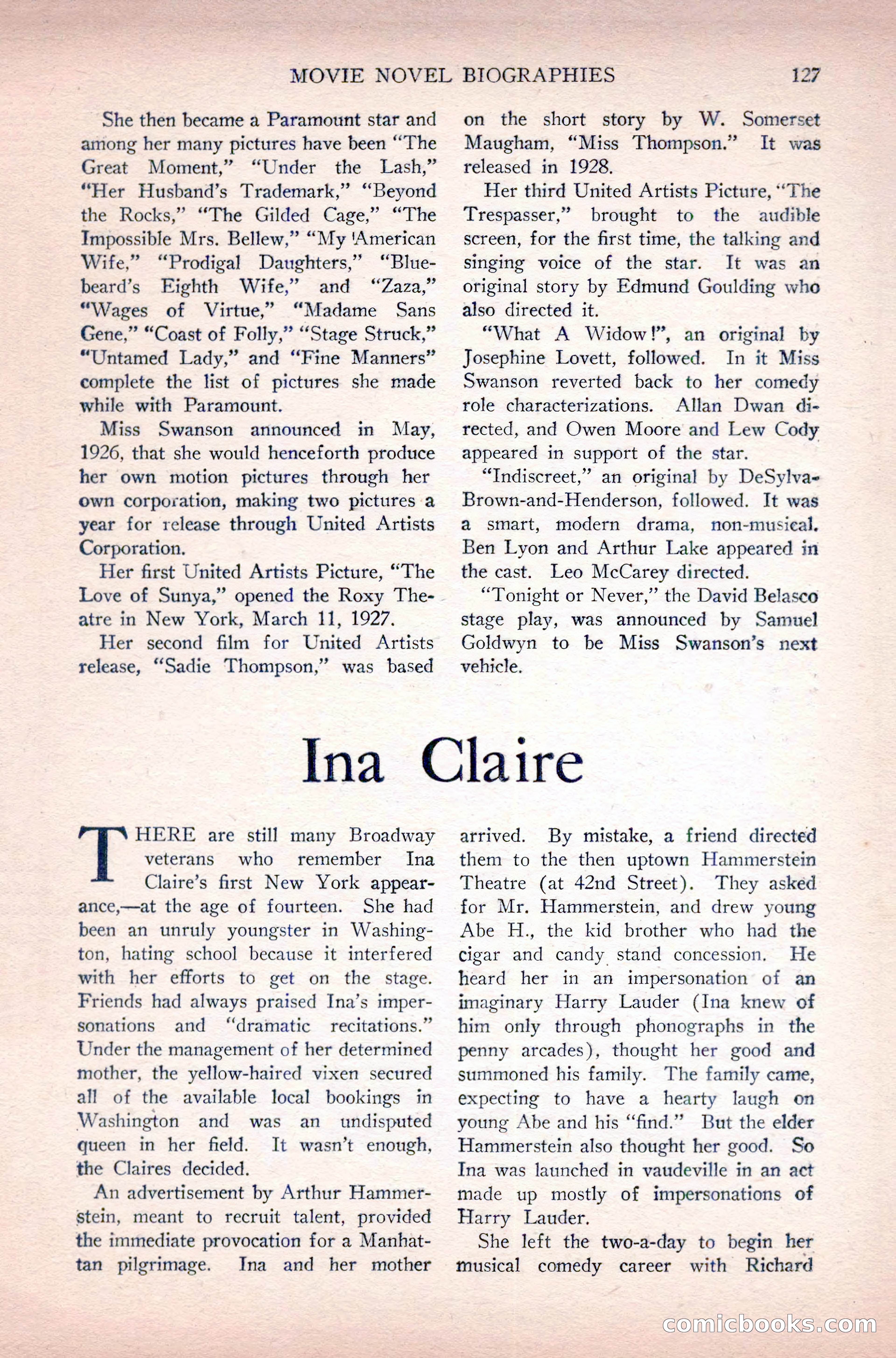 Complete Movie Novel Magazine, August 1931 — page 127 of 148