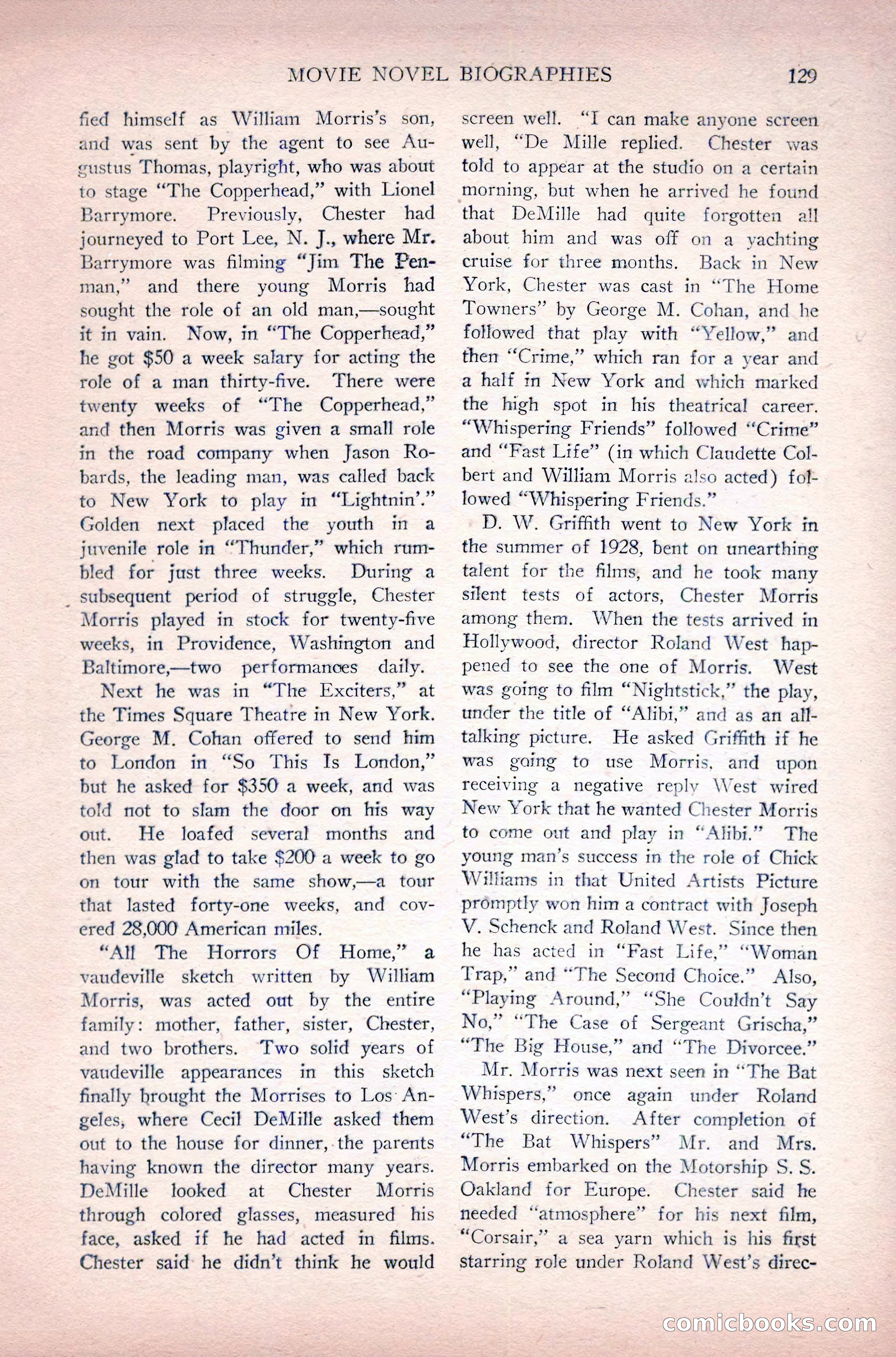 Complete Movie Novel Magazine, August 1931 — page 129 of 148