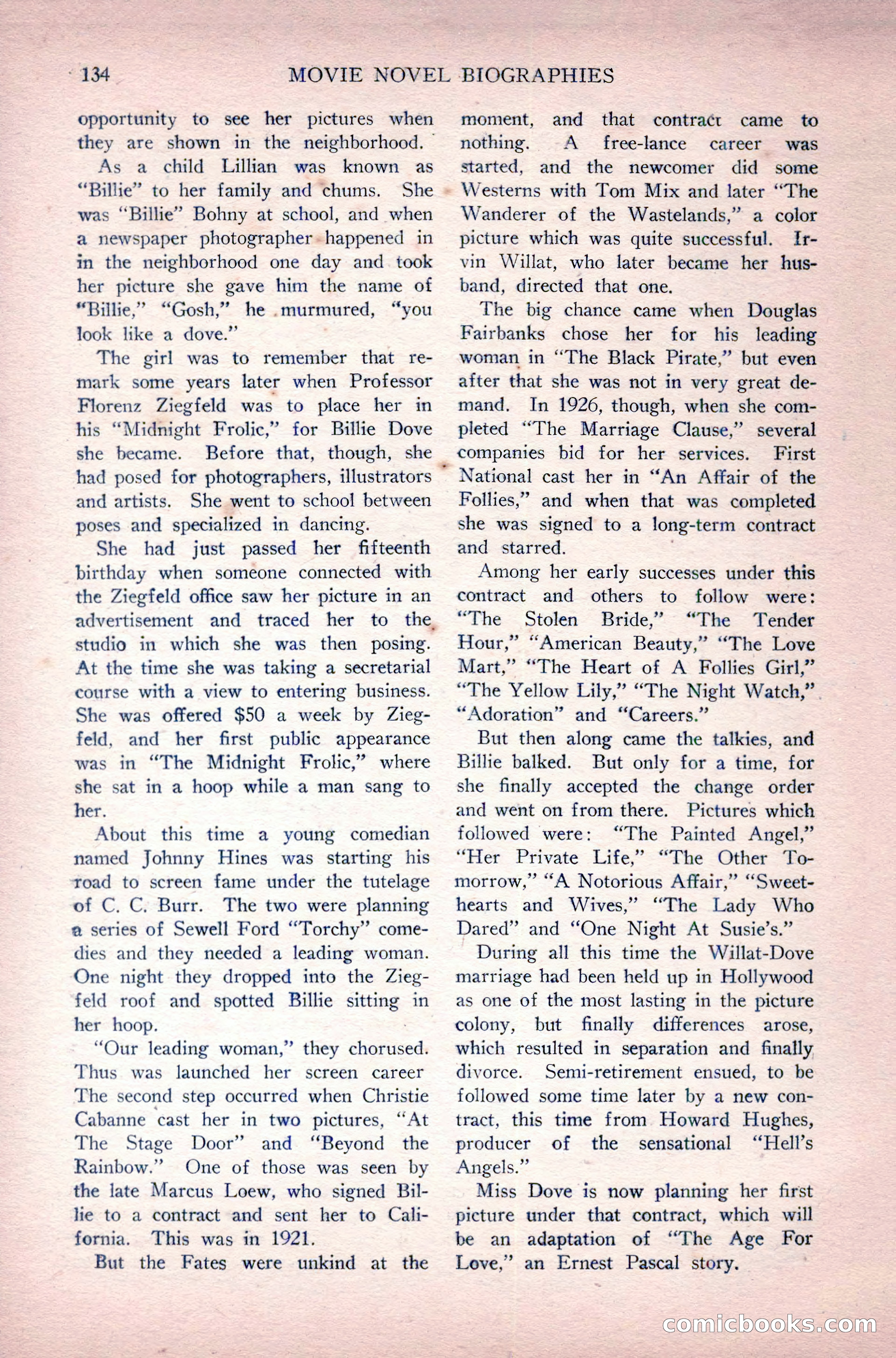Complete Movie Novel Magazine, August 1931 — page 134 of 148