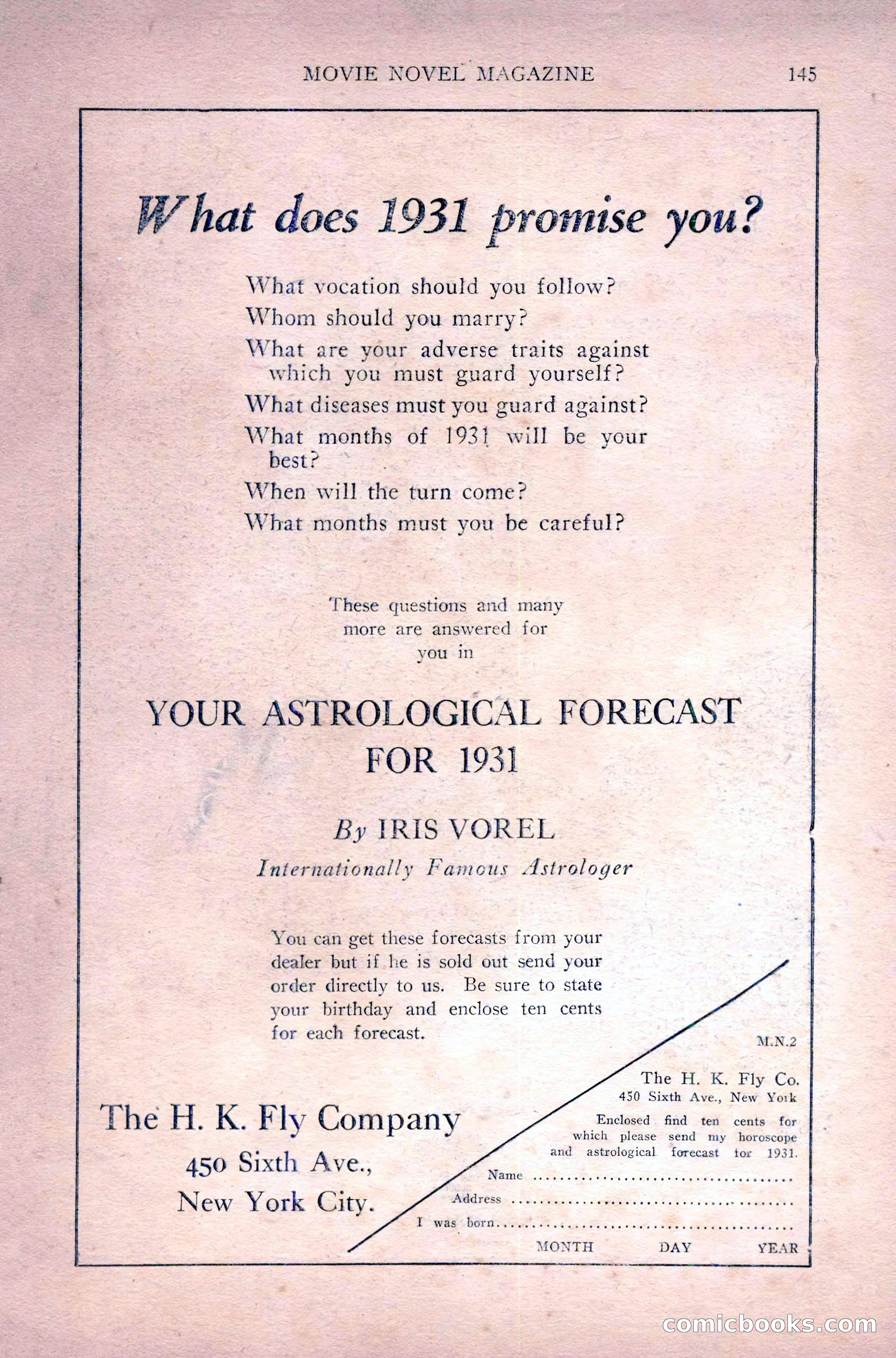 Complete Movie Novel Magazine, August 1931 — page 145 of 148