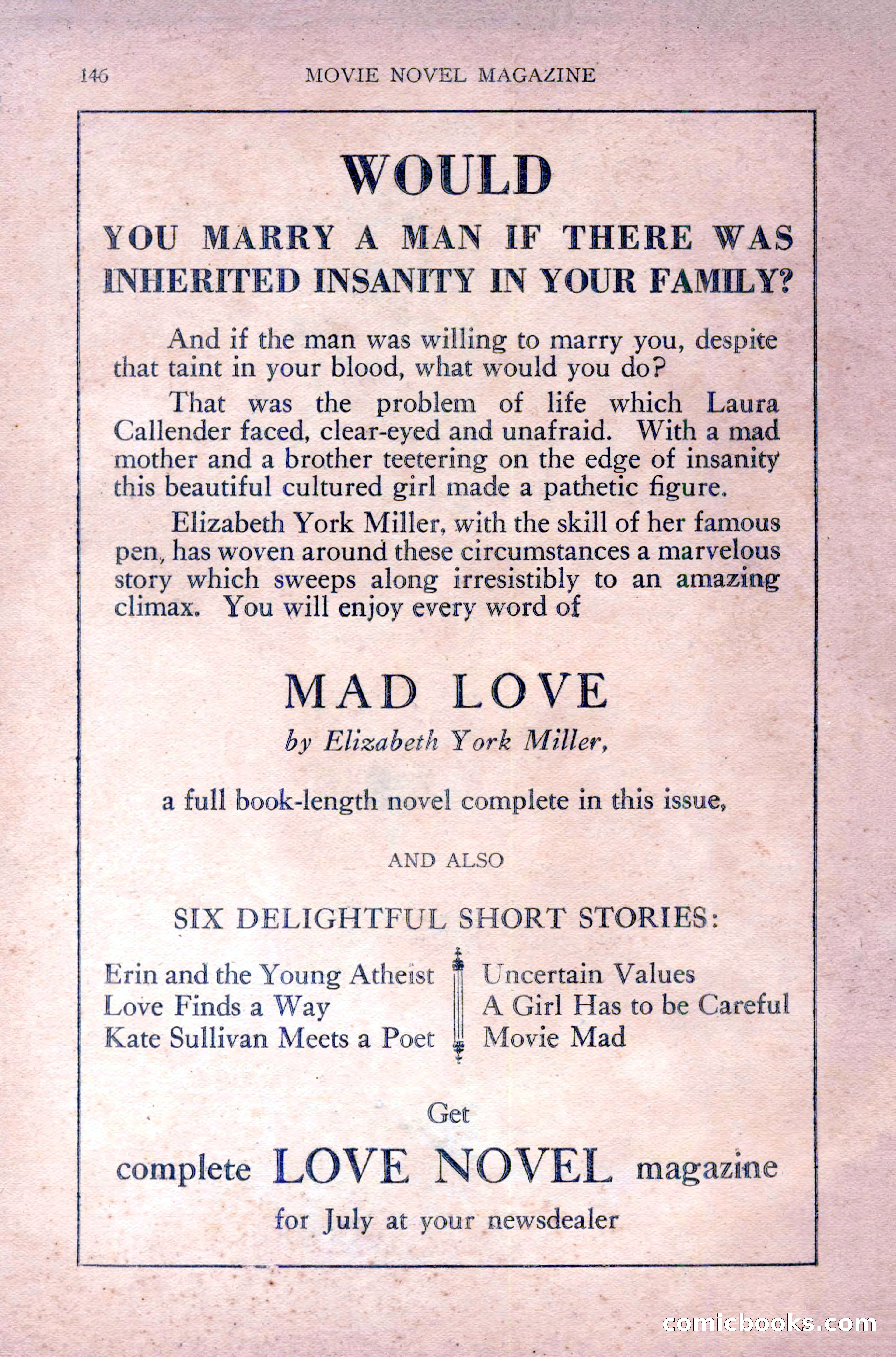 Complete Movie Novel Magazine, August 1931 — page 146 of 148