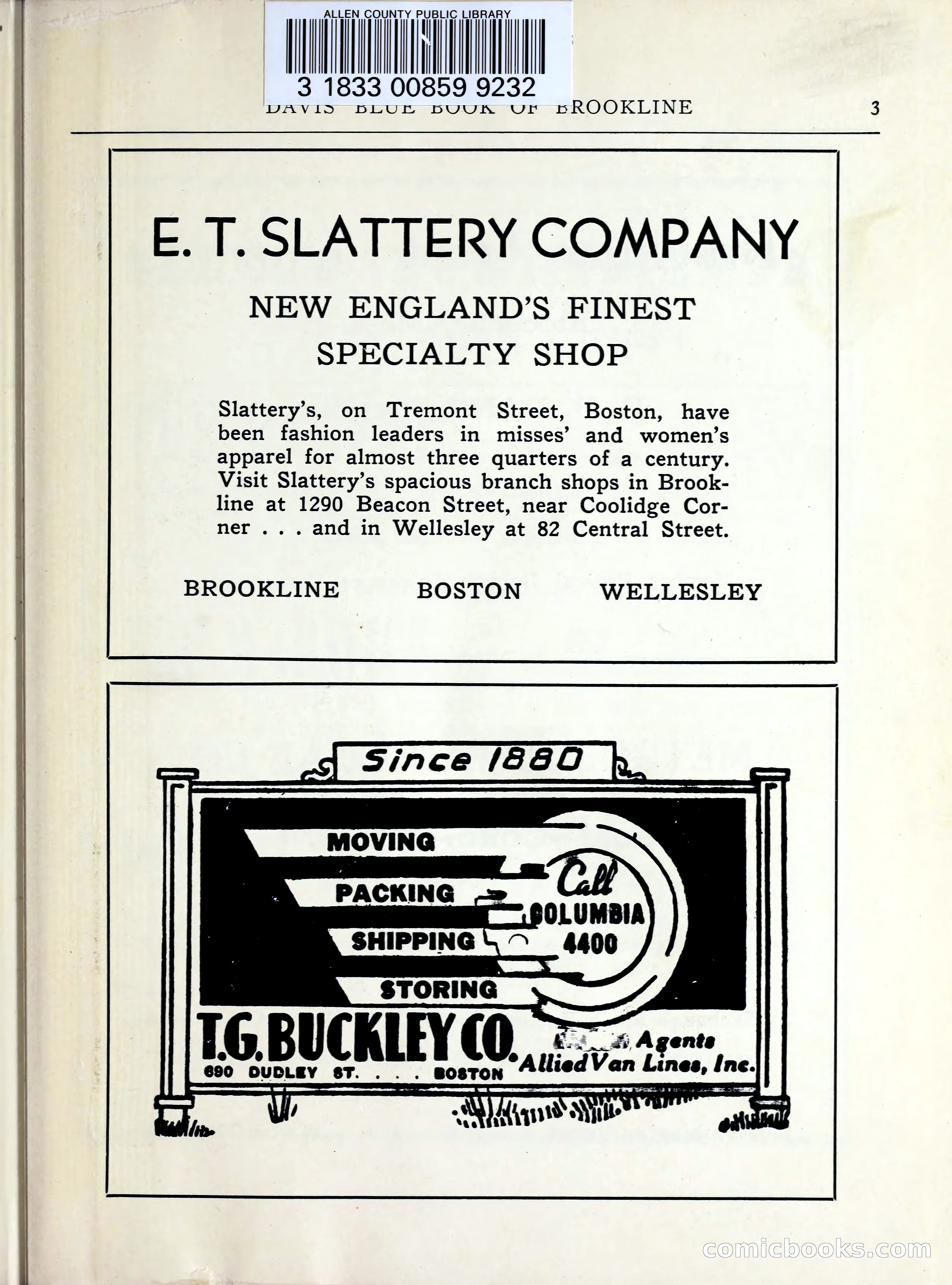 Davis' Blue Book of Brookline, Wellesley and Weston — page 3 of 224