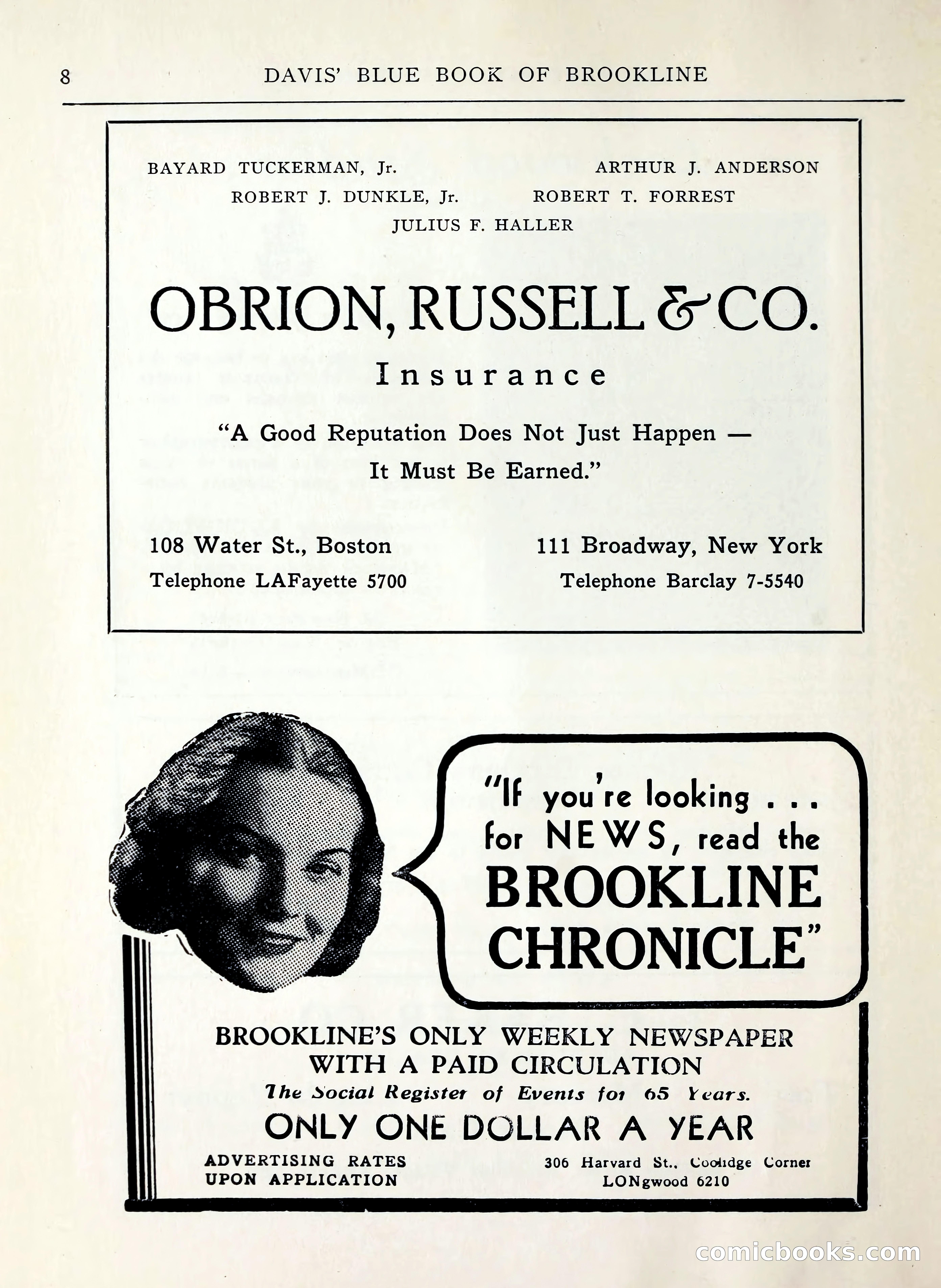 Davis' Blue Book of Brookline, Wellesley and Weston — page 8 of 224