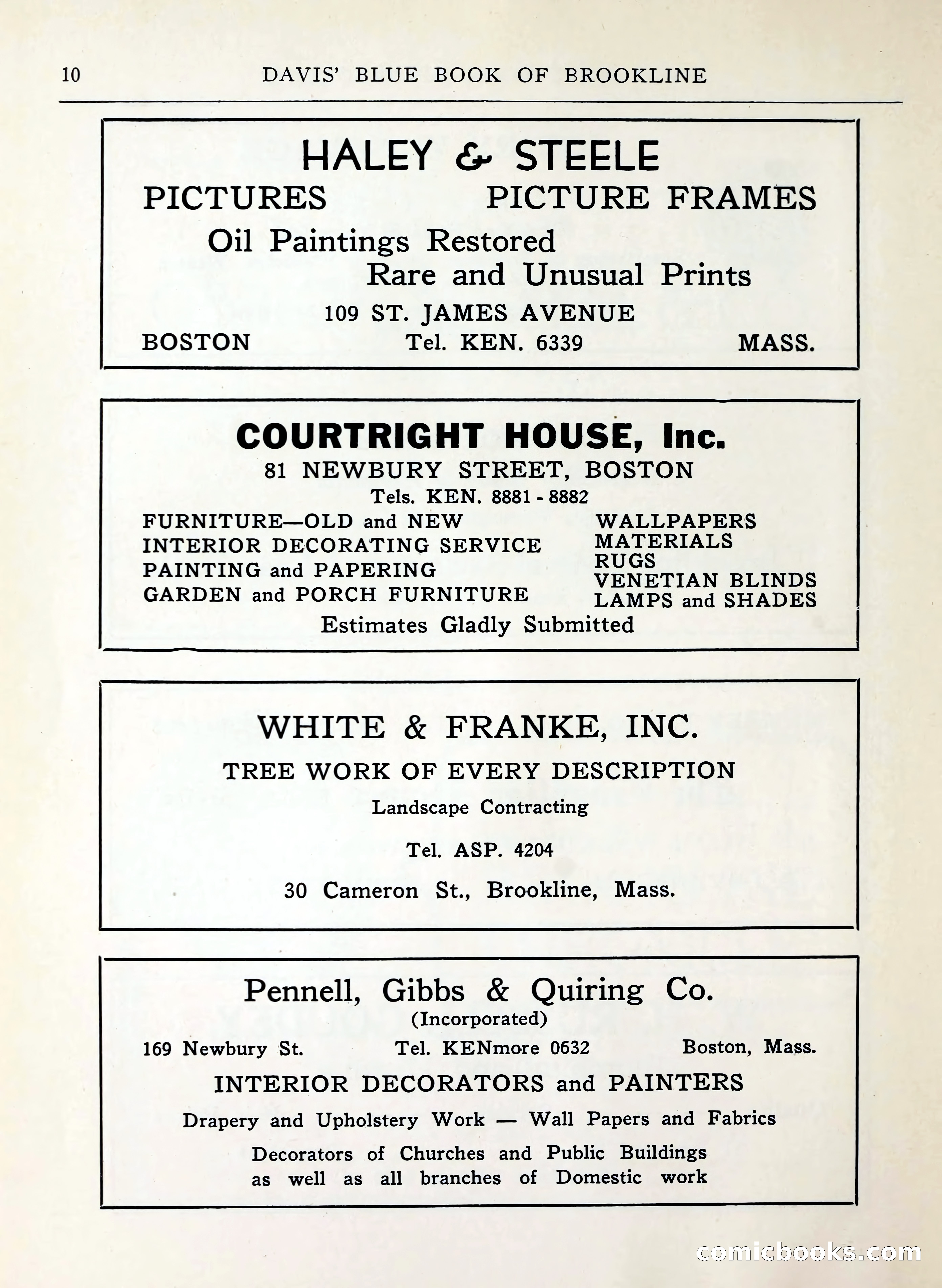 Davis' Blue Book of Brookline, Wellesley and Weston — page 10 of 224