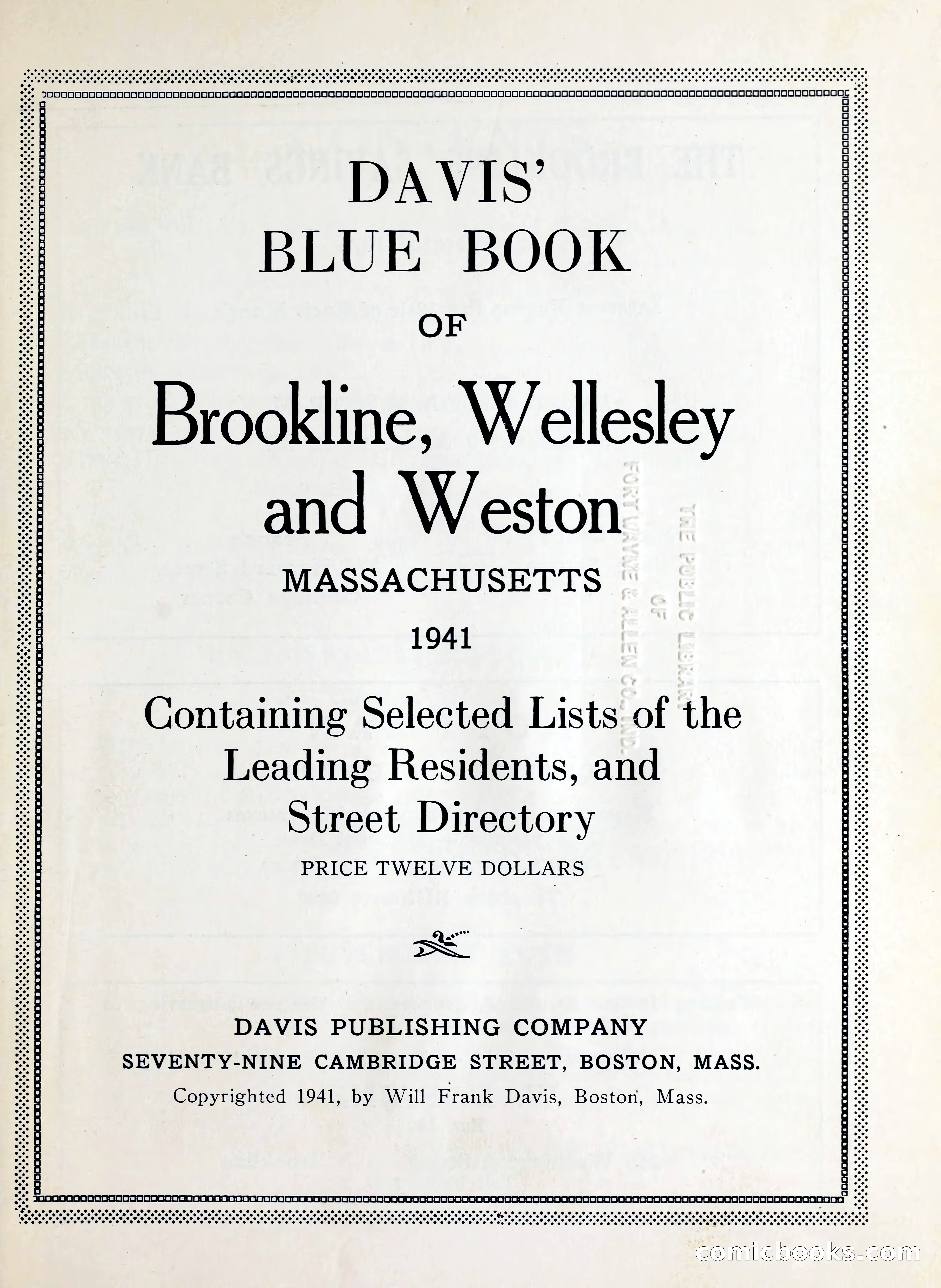 Davis' Blue Book of Brookline, Wellesley and Weston — page 15 of 224