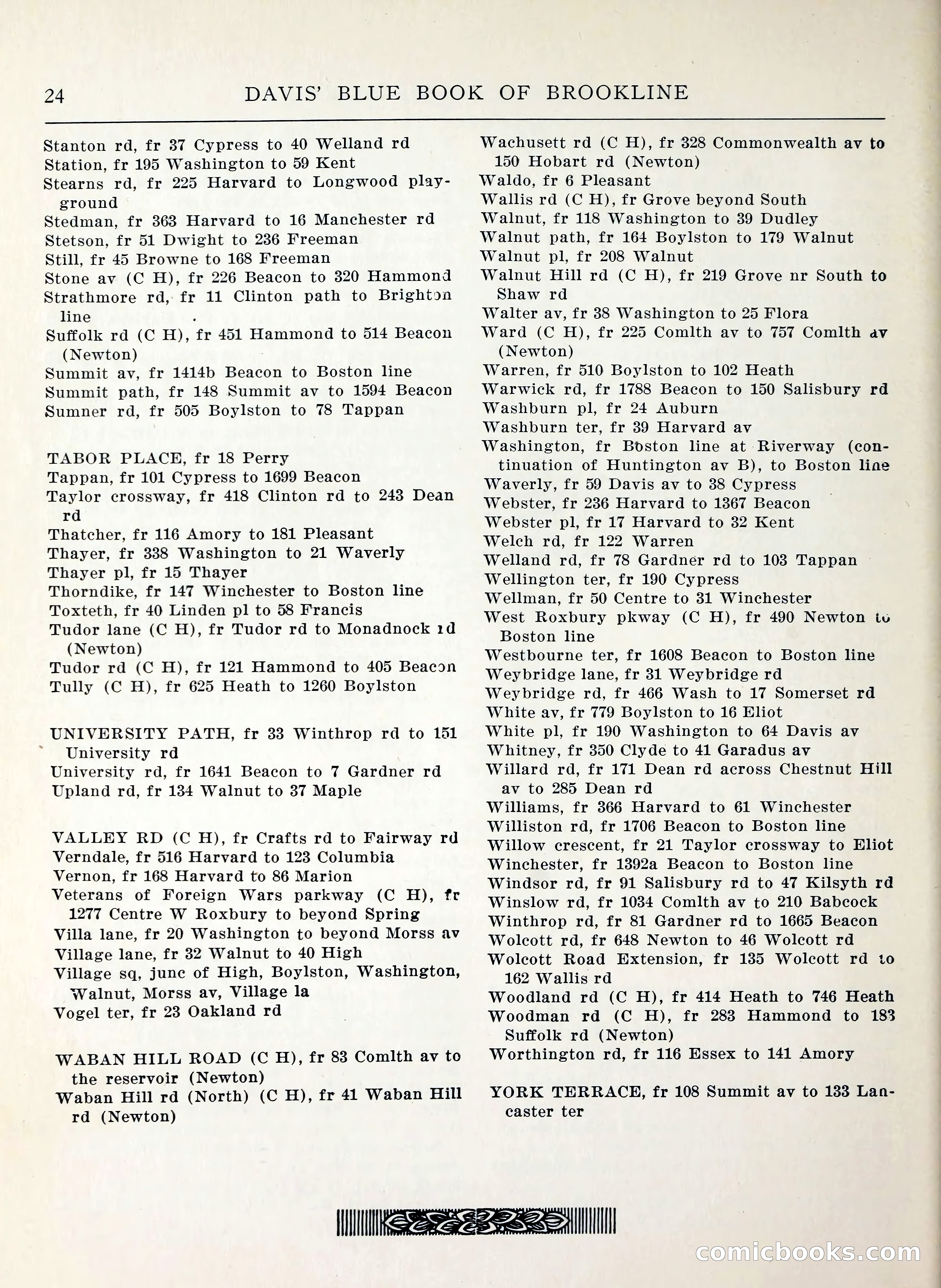 Davis' Blue Book of Brookline, Wellesley and Weston — page 24 of 224