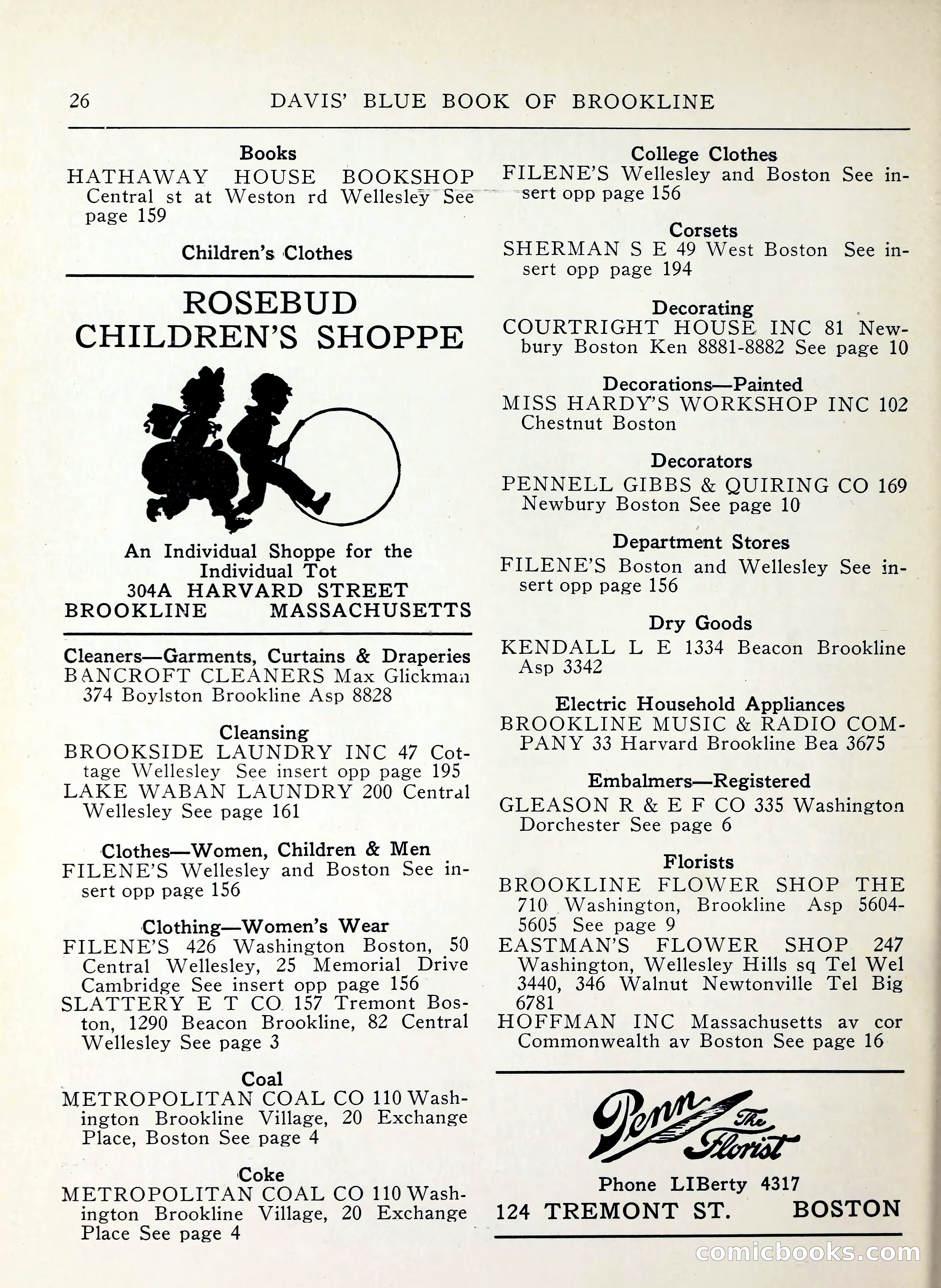 Davis' Blue Book of Brookline, Wellesley and Weston — page 26 of 224