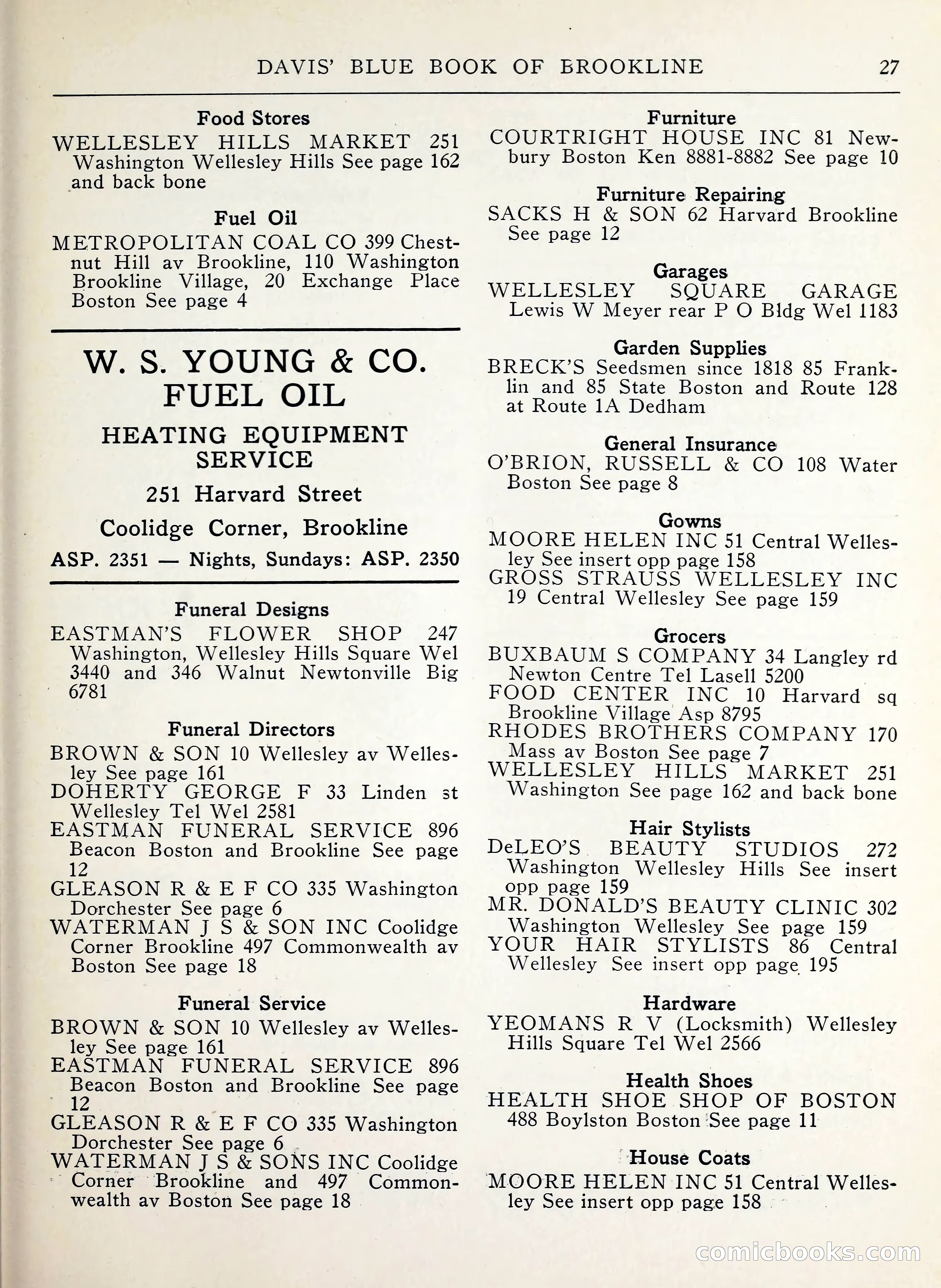 Davis' Blue Book of Brookline, Wellesley and Weston — page 27 of 224