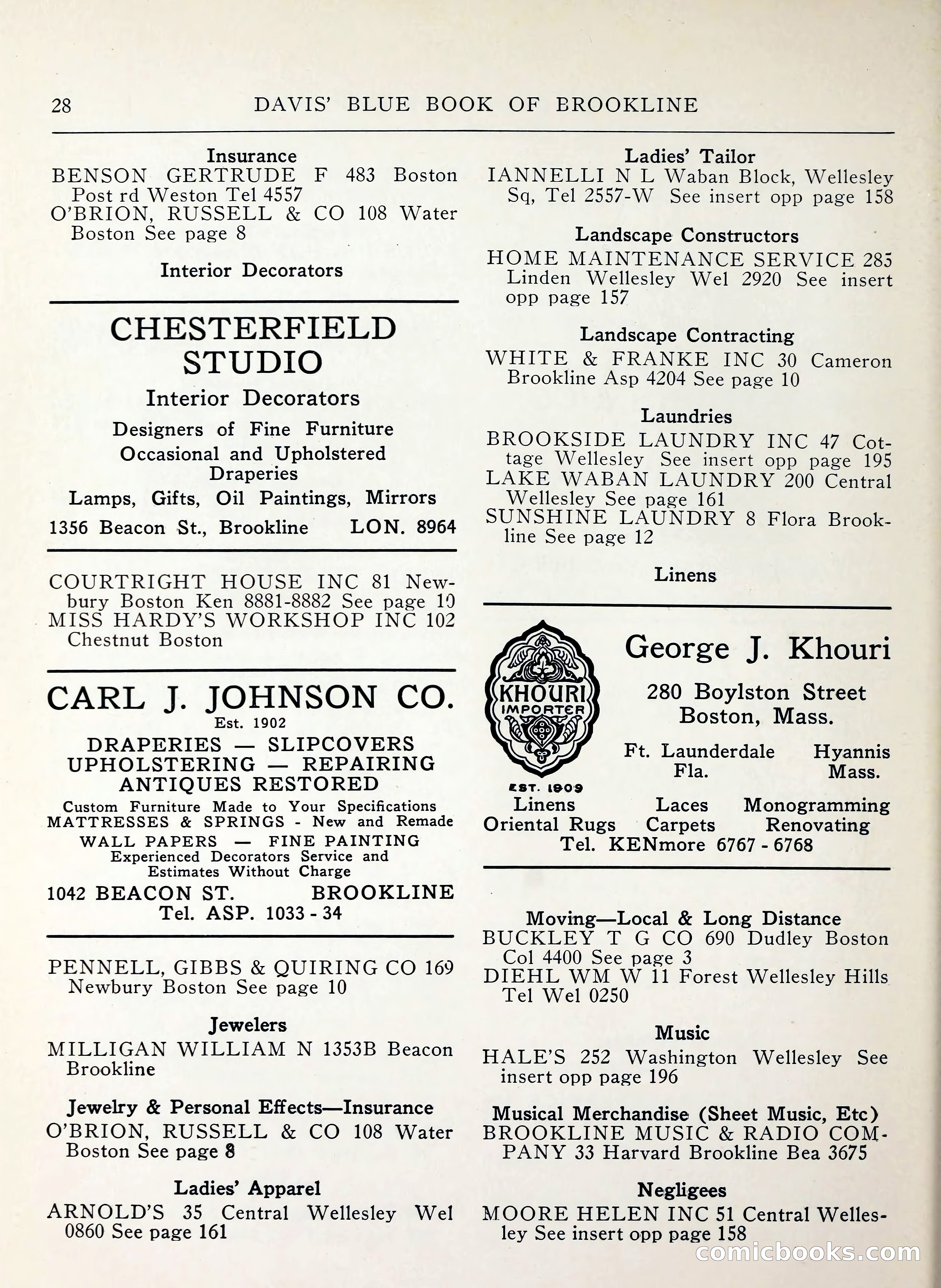 Davis' Blue Book of Brookline, Wellesley and Weston — page 28 of 224