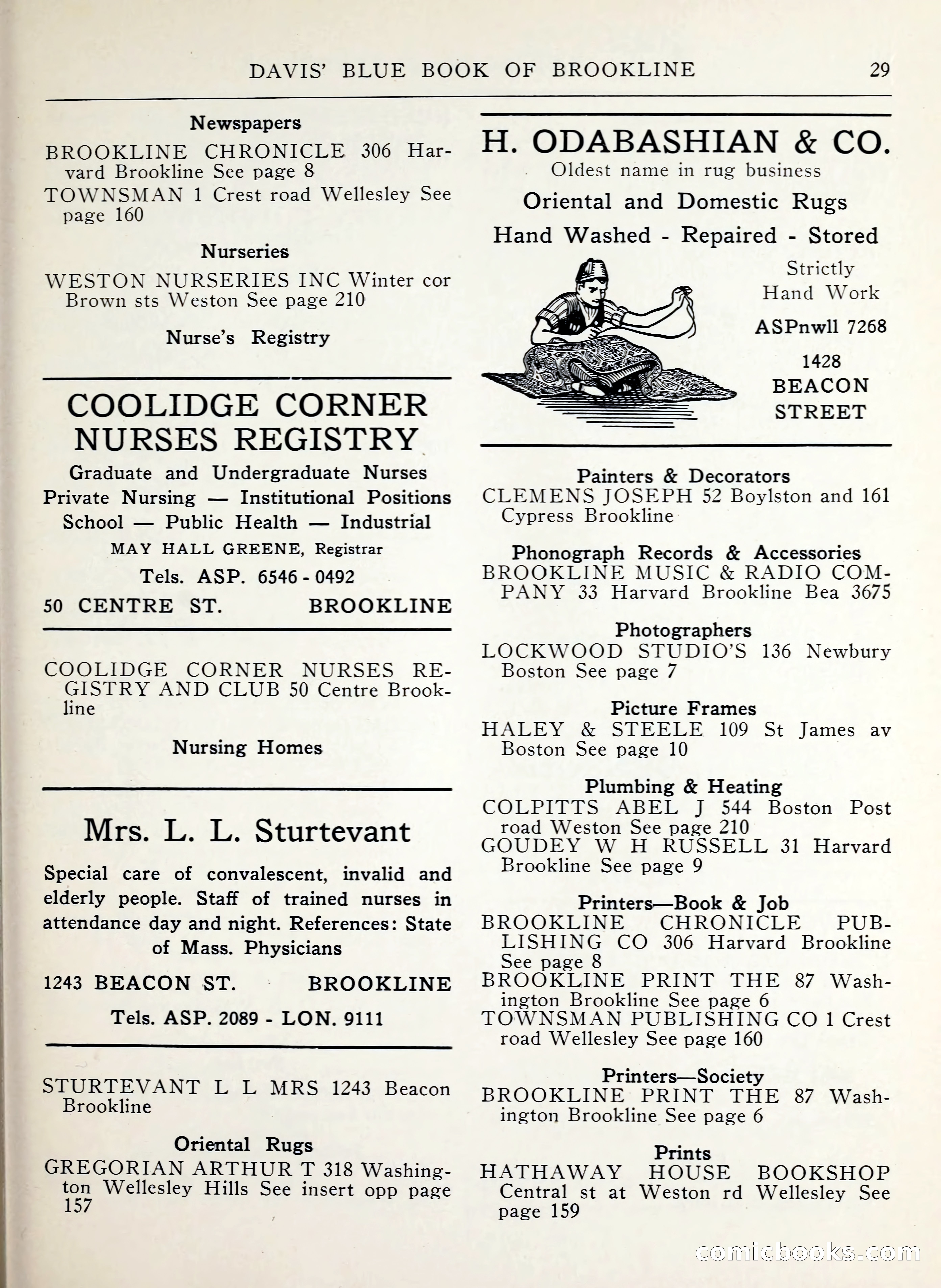 Davis' Blue Book of Brookline, Wellesley and Weston — page 29 of 224