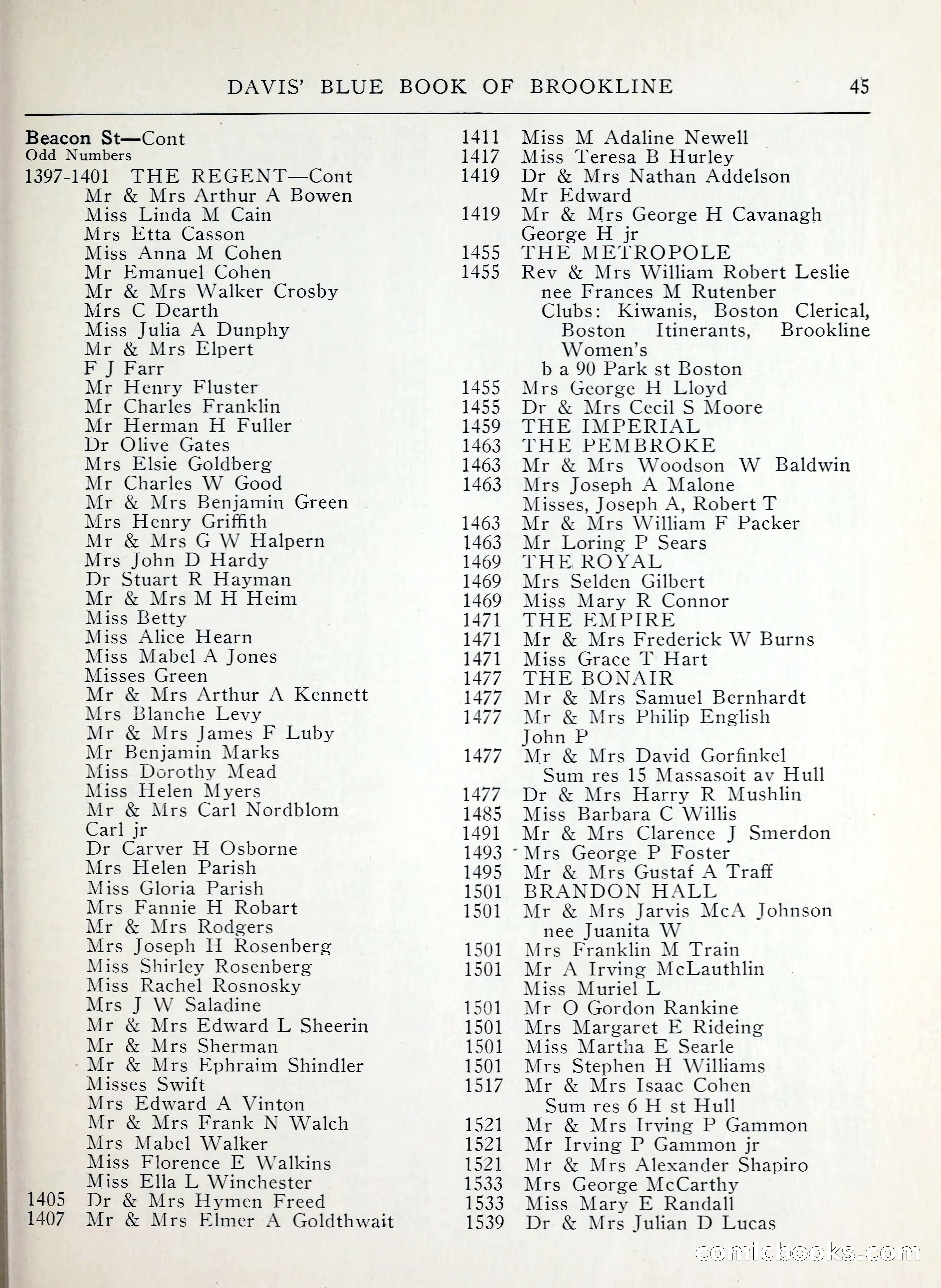 Davis' Blue Book of Brookline, Wellesley and Weston — page 37 of 224
