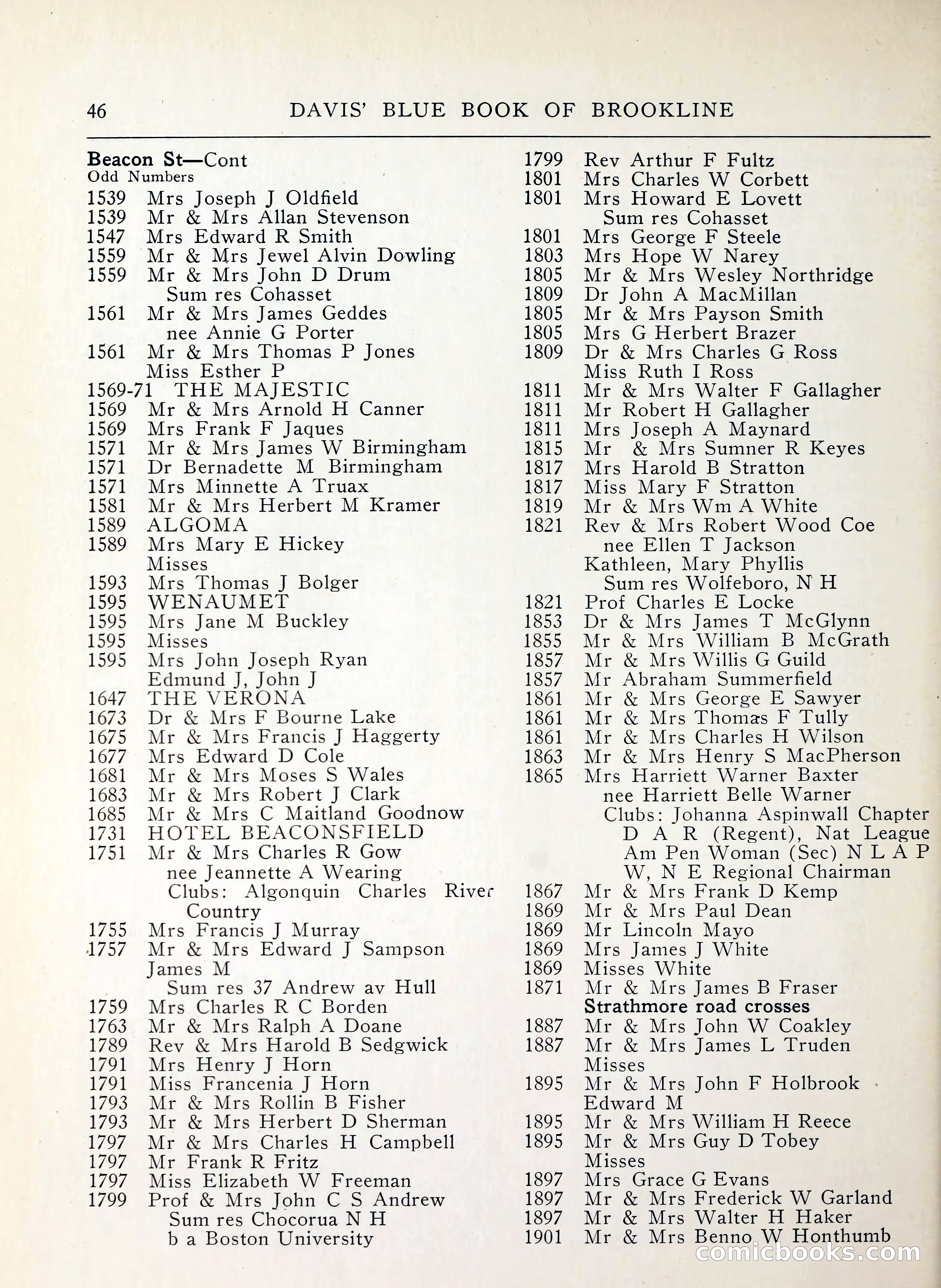 Davis' Blue Book of Brookline, Wellesley and Weston — page 38 of 224