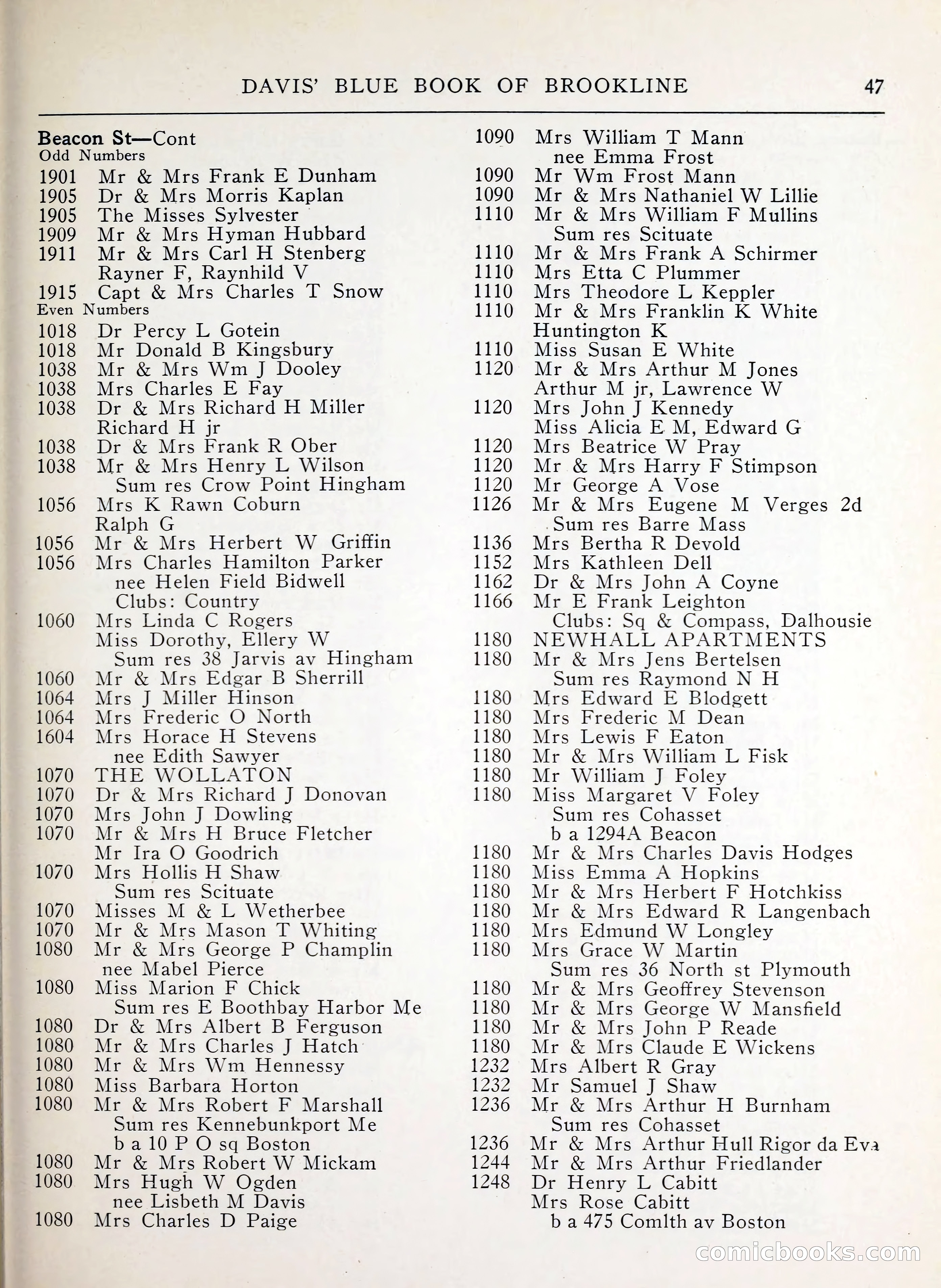 Davis' Blue Book of Brookline, Wellesley and Weston — page 39 of 224