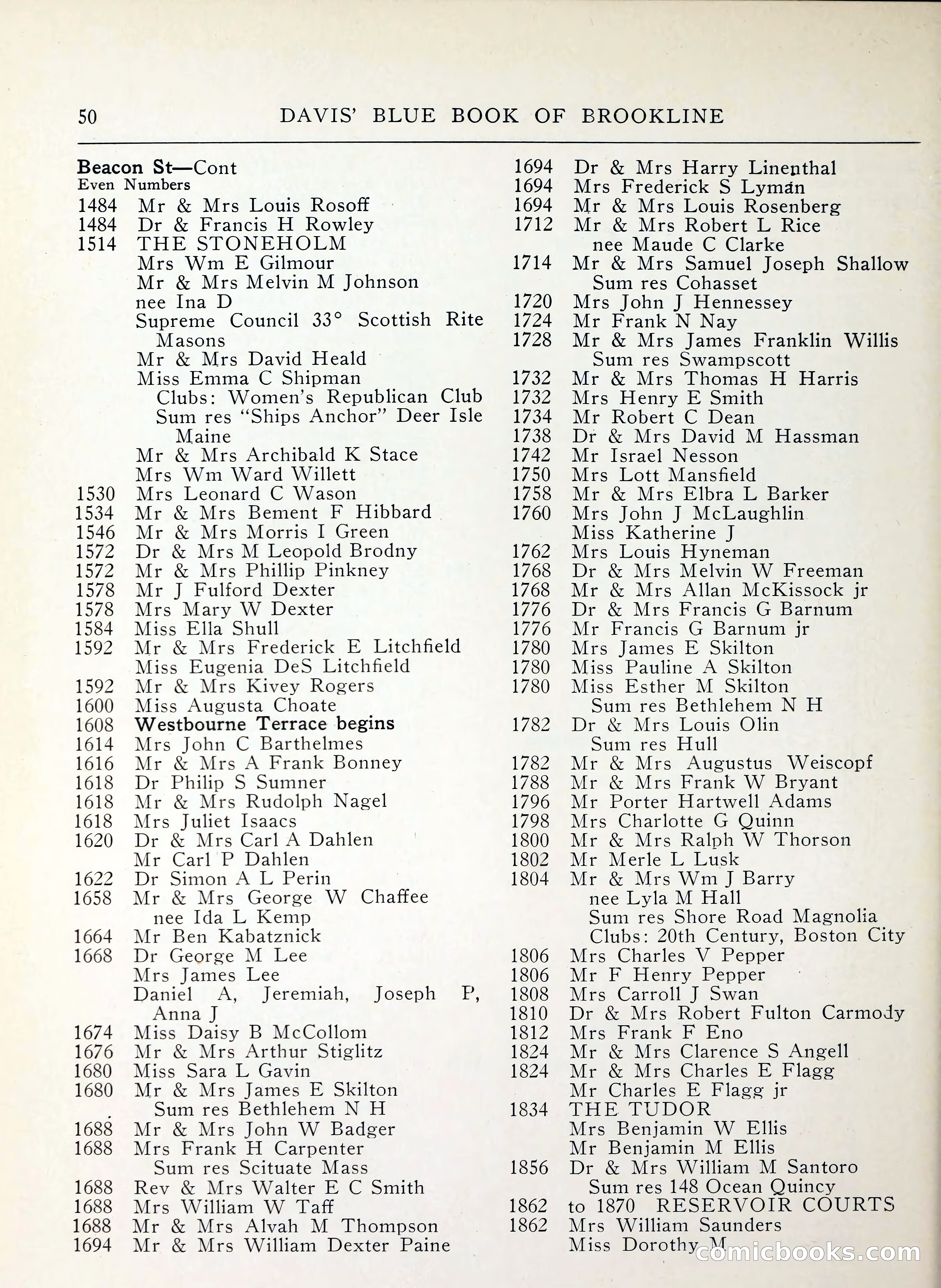 Davis' Blue Book of Brookline, Wellesley and Weston — page 42 of 224