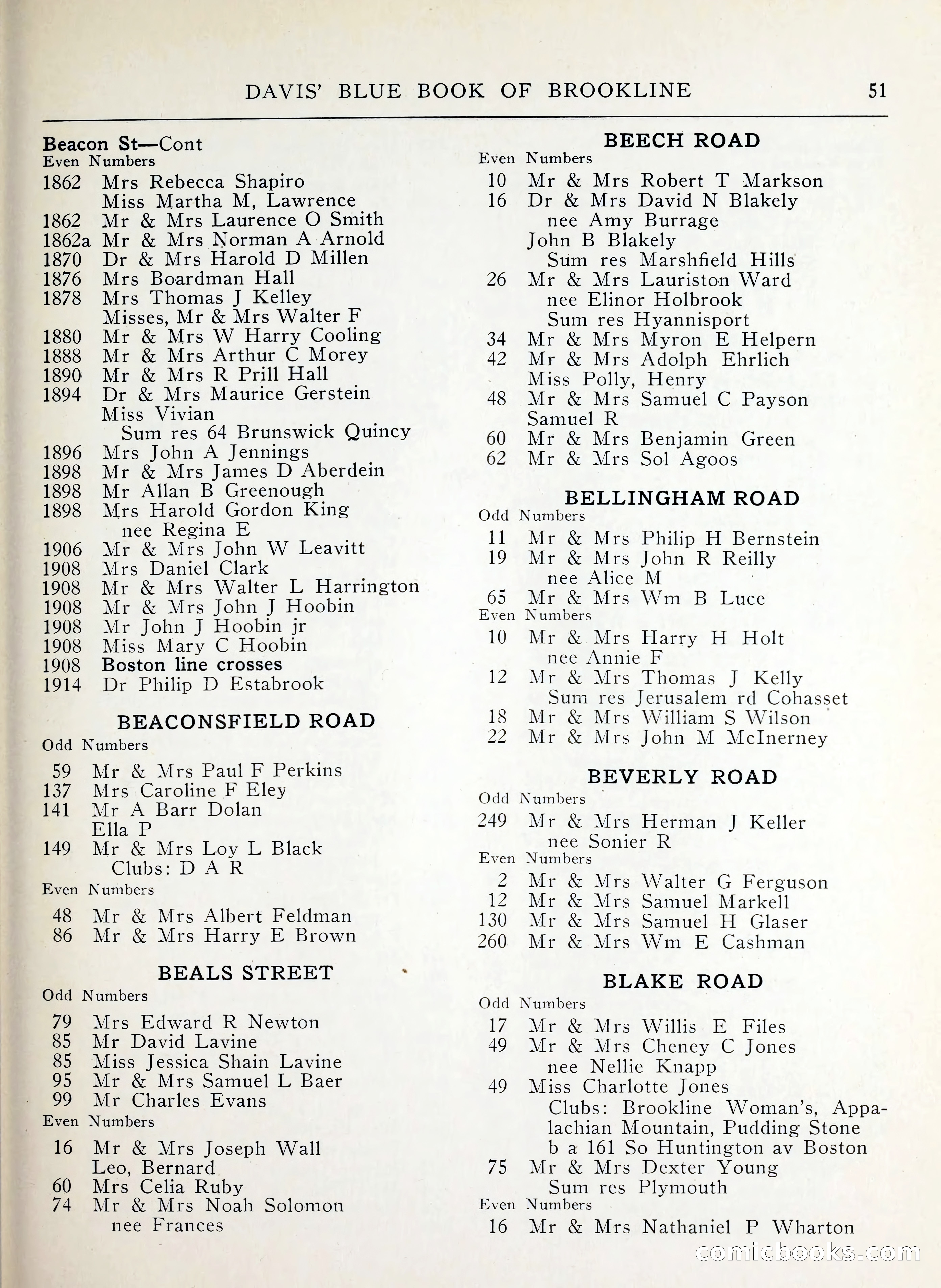 Davis' Blue Book of Brookline, Wellesley and Weston — page 43 of 224