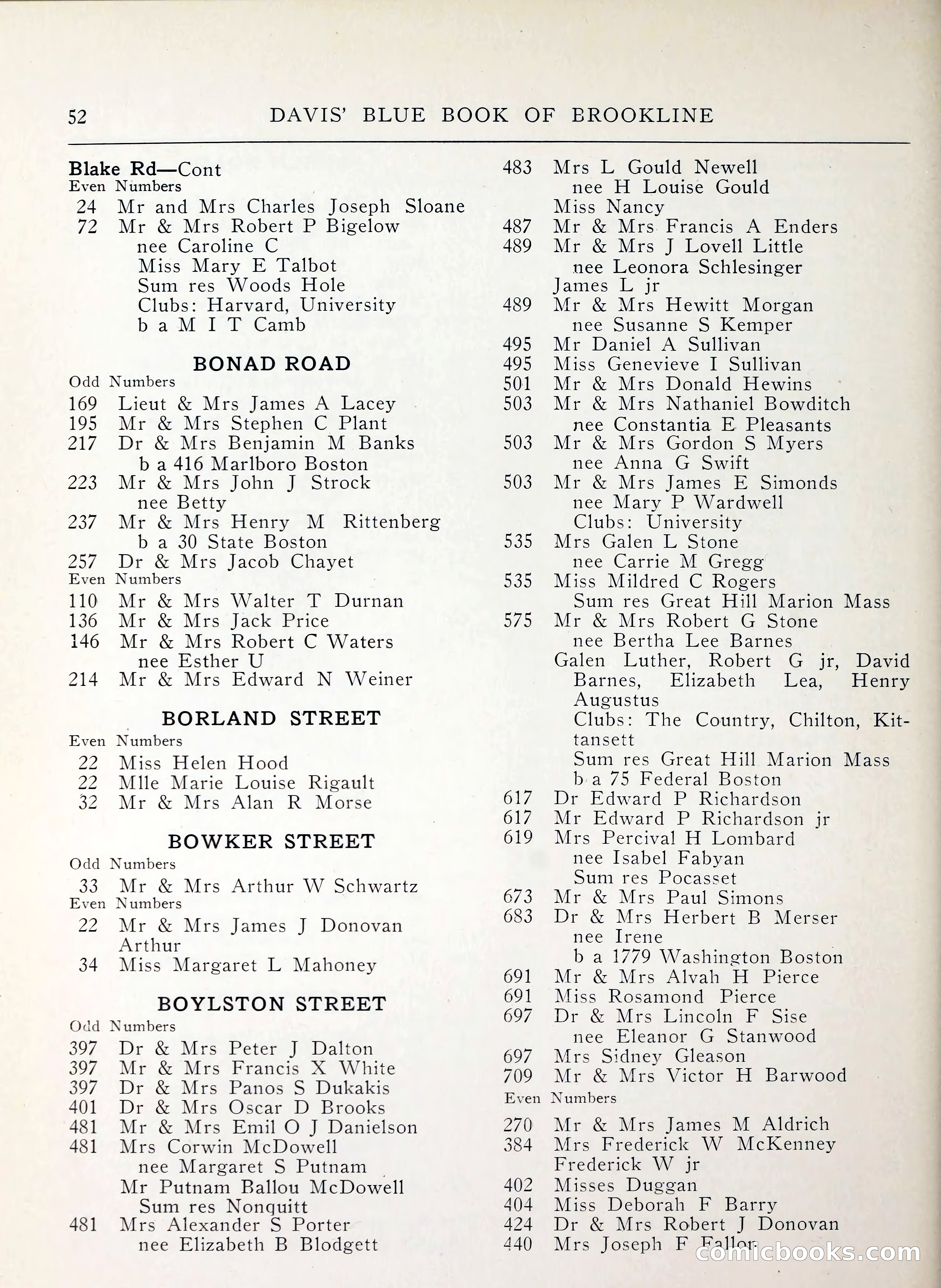 Davis' Blue Book of Brookline, Wellesley and Weston — page 44 of 224