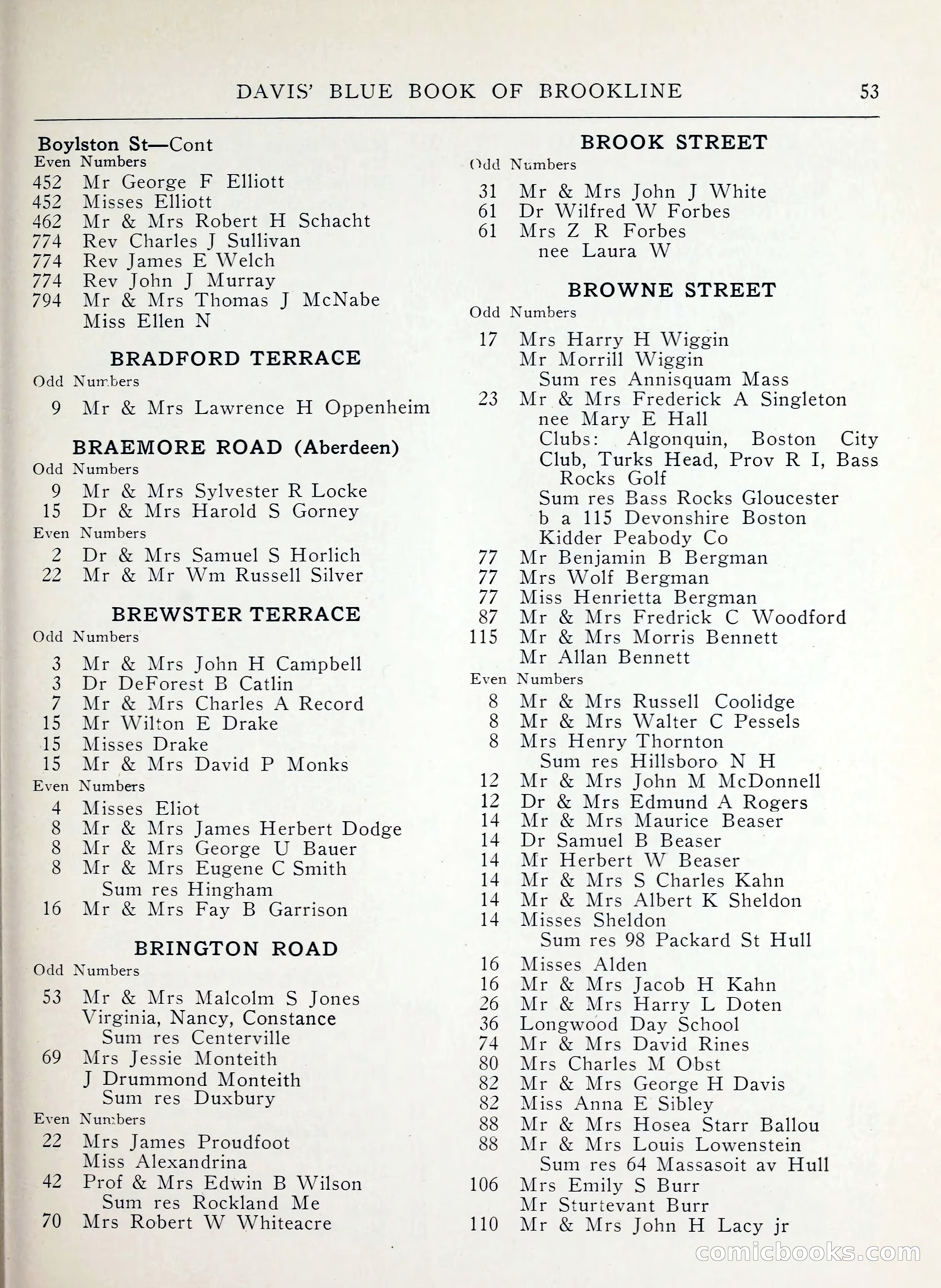 Davis' Blue Book of Brookline, Wellesley and Weston — page 45 of 224