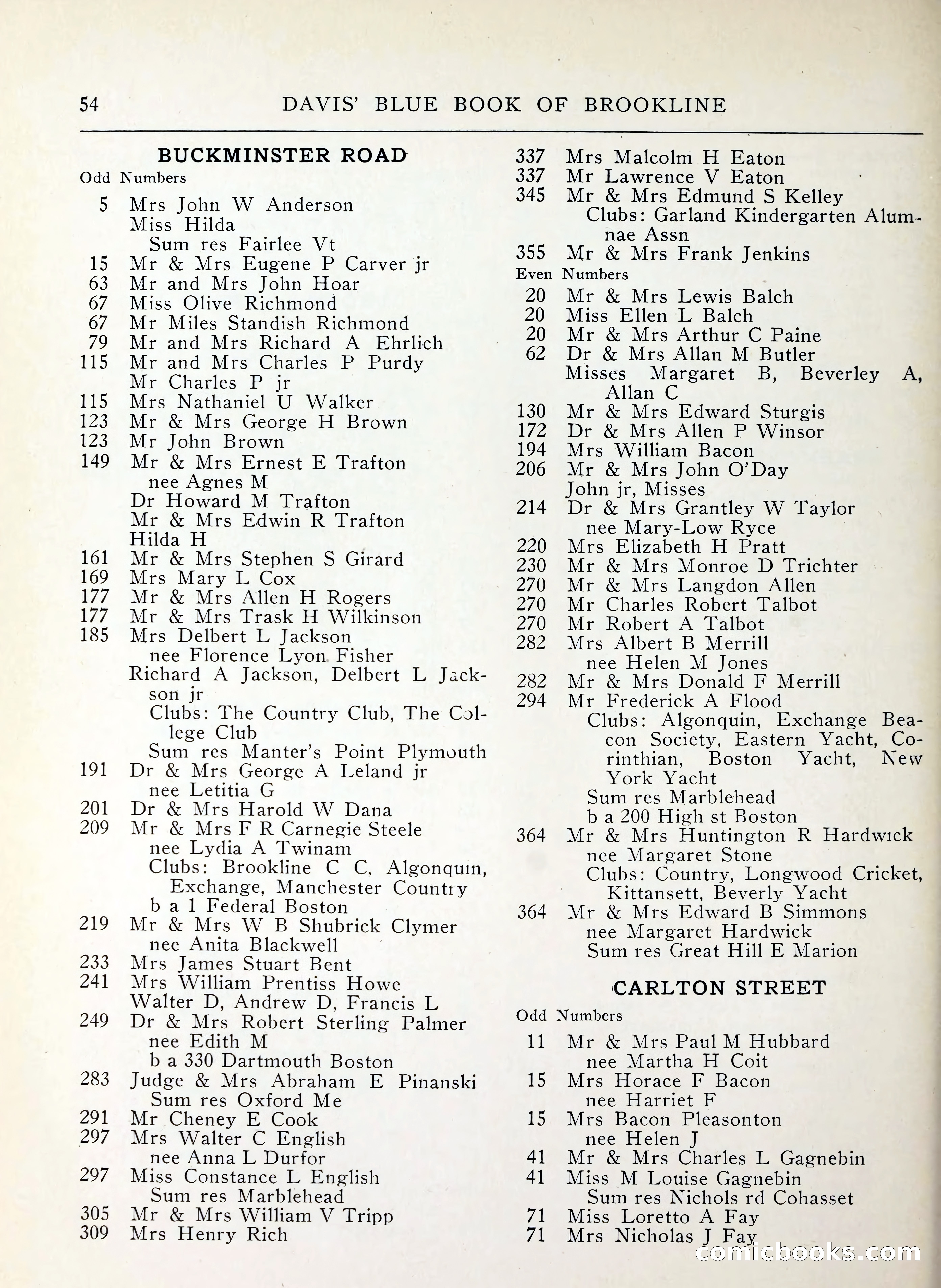 Davis' Blue Book of Brookline, Wellesley and Weston — page 46 of 224
