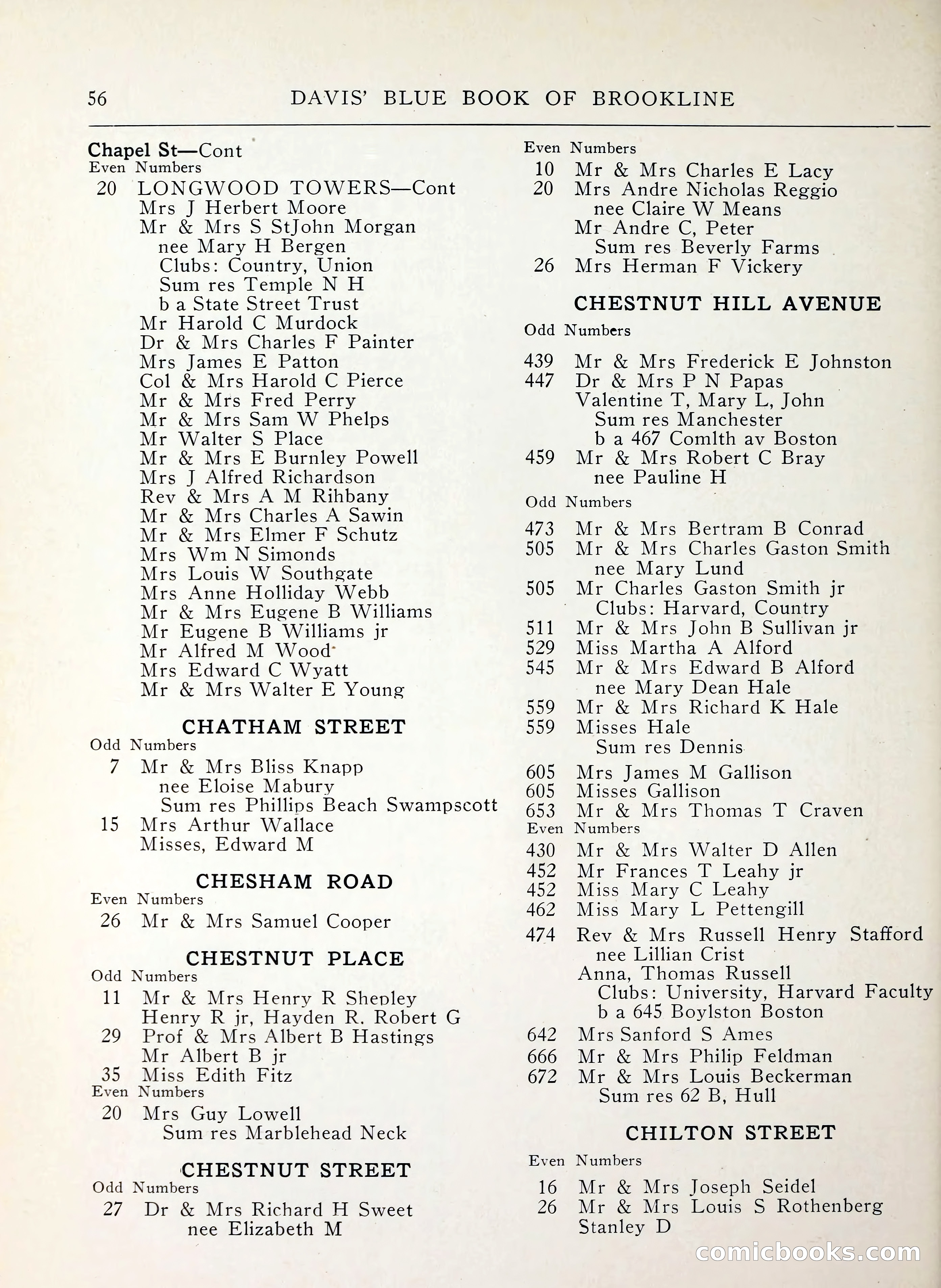 Davis' Blue Book of Brookline, Wellesley and Weston — page 48 of 224