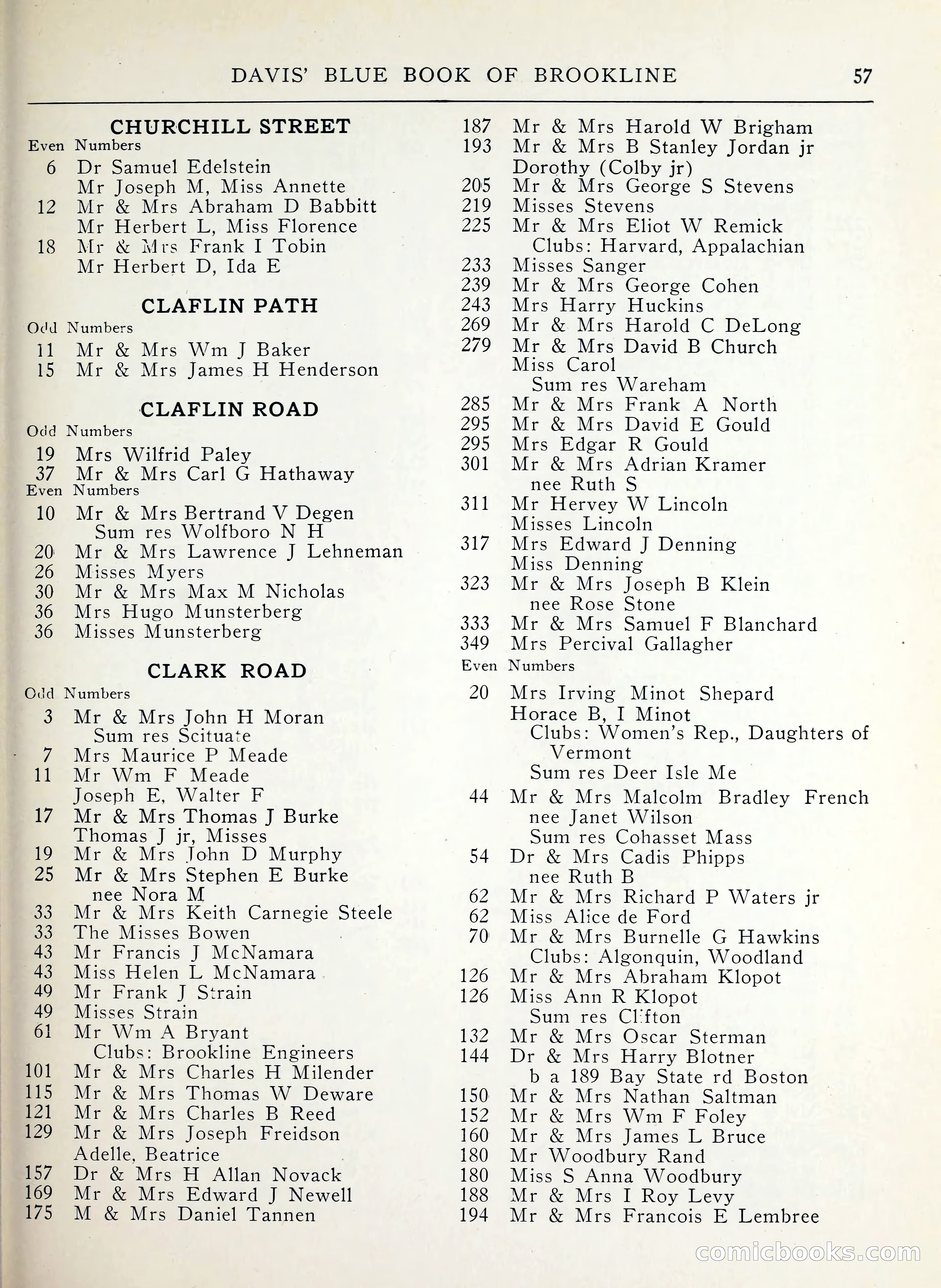 Davis' Blue Book of Brookline, Wellesley and Weston — page 49 of 224