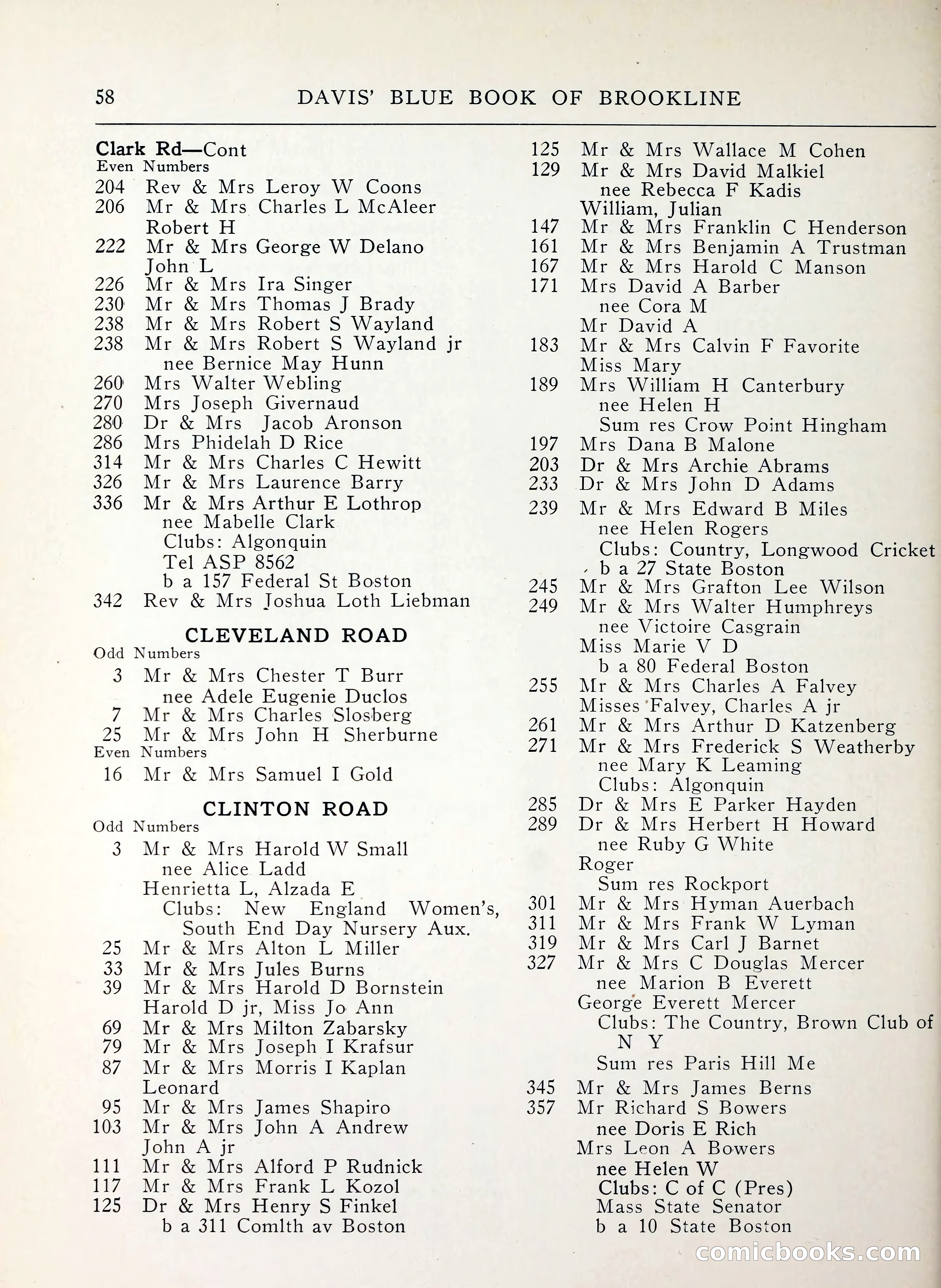 Davis' Blue Book of Brookline, Wellesley and Weston — page 50 of 224