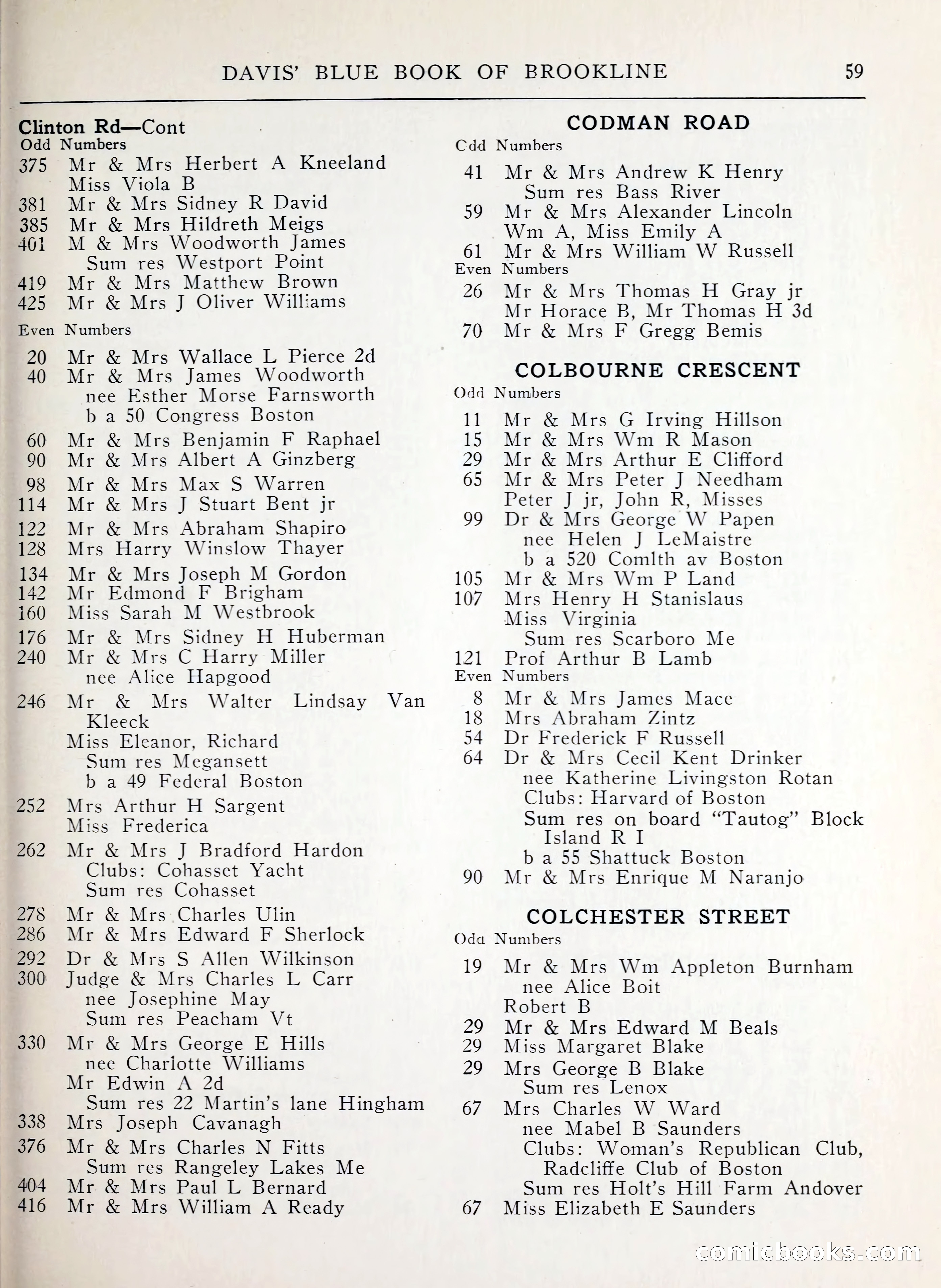 Davis' Blue Book of Brookline, Wellesley and Weston — page 51 of 224