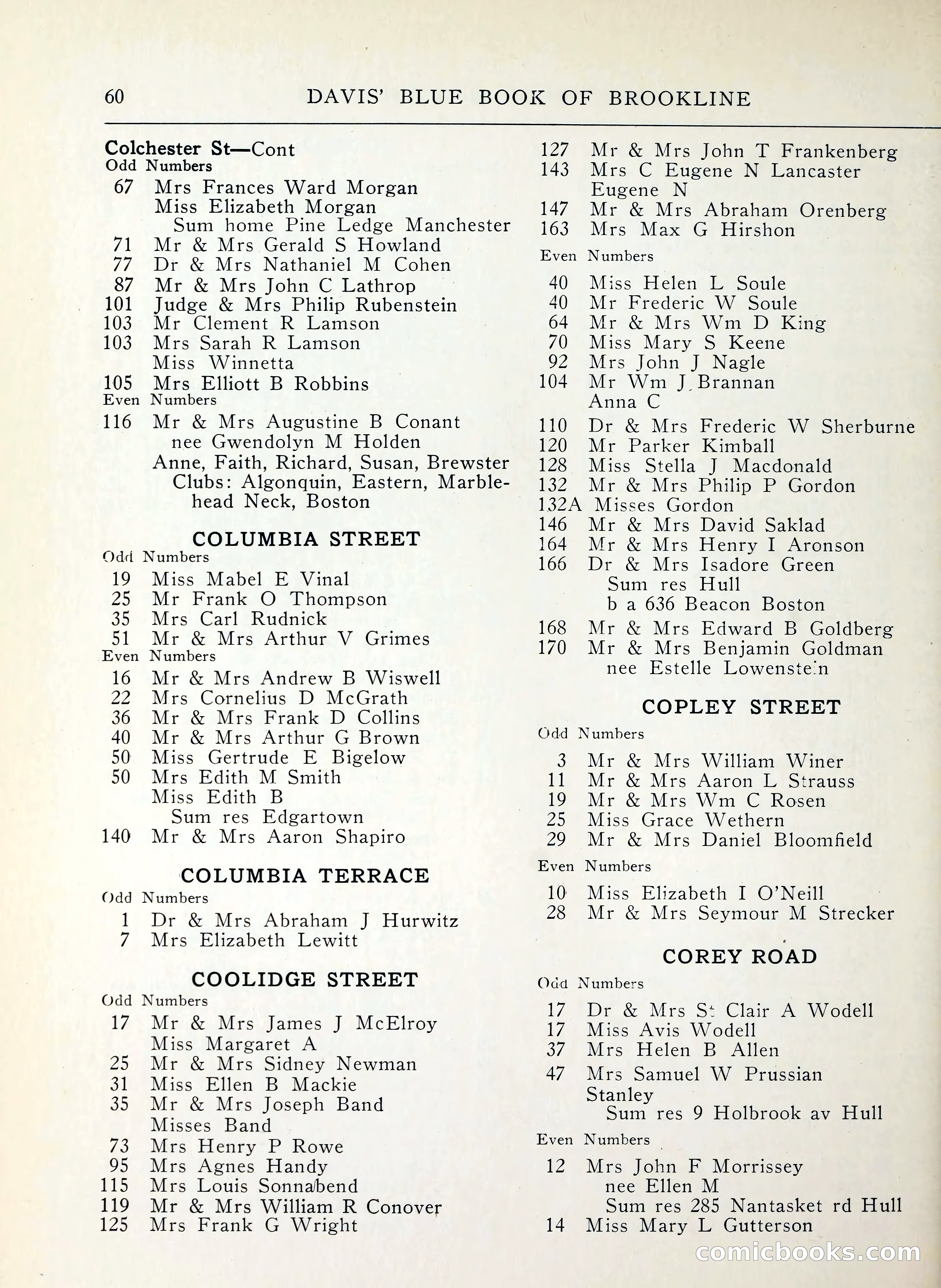 Davis' Blue Book of Brookline, Wellesley and Weston — page 52 of 224