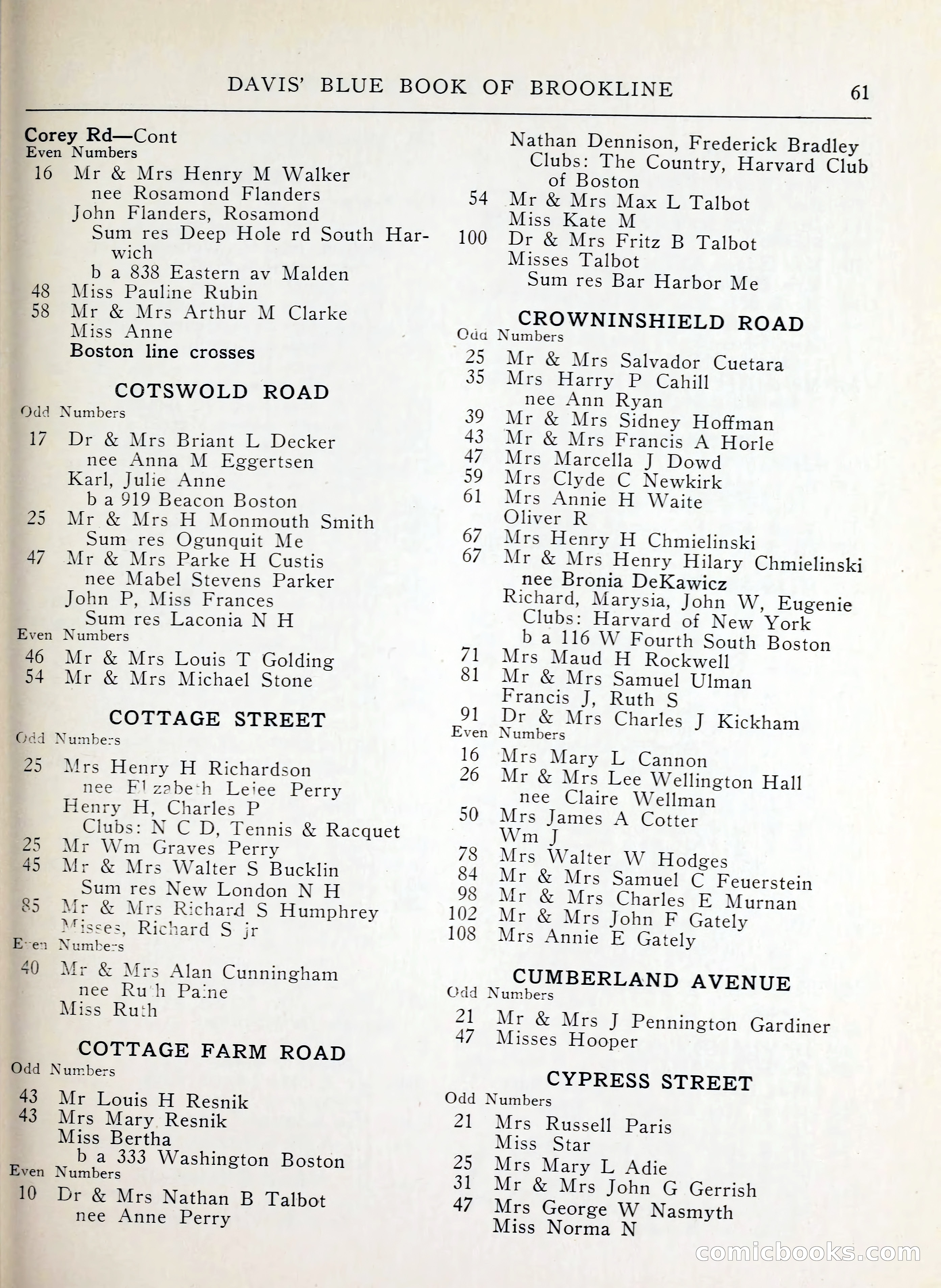 Davis' Blue Book of Brookline, Wellesley and Weston — page 53 of 224