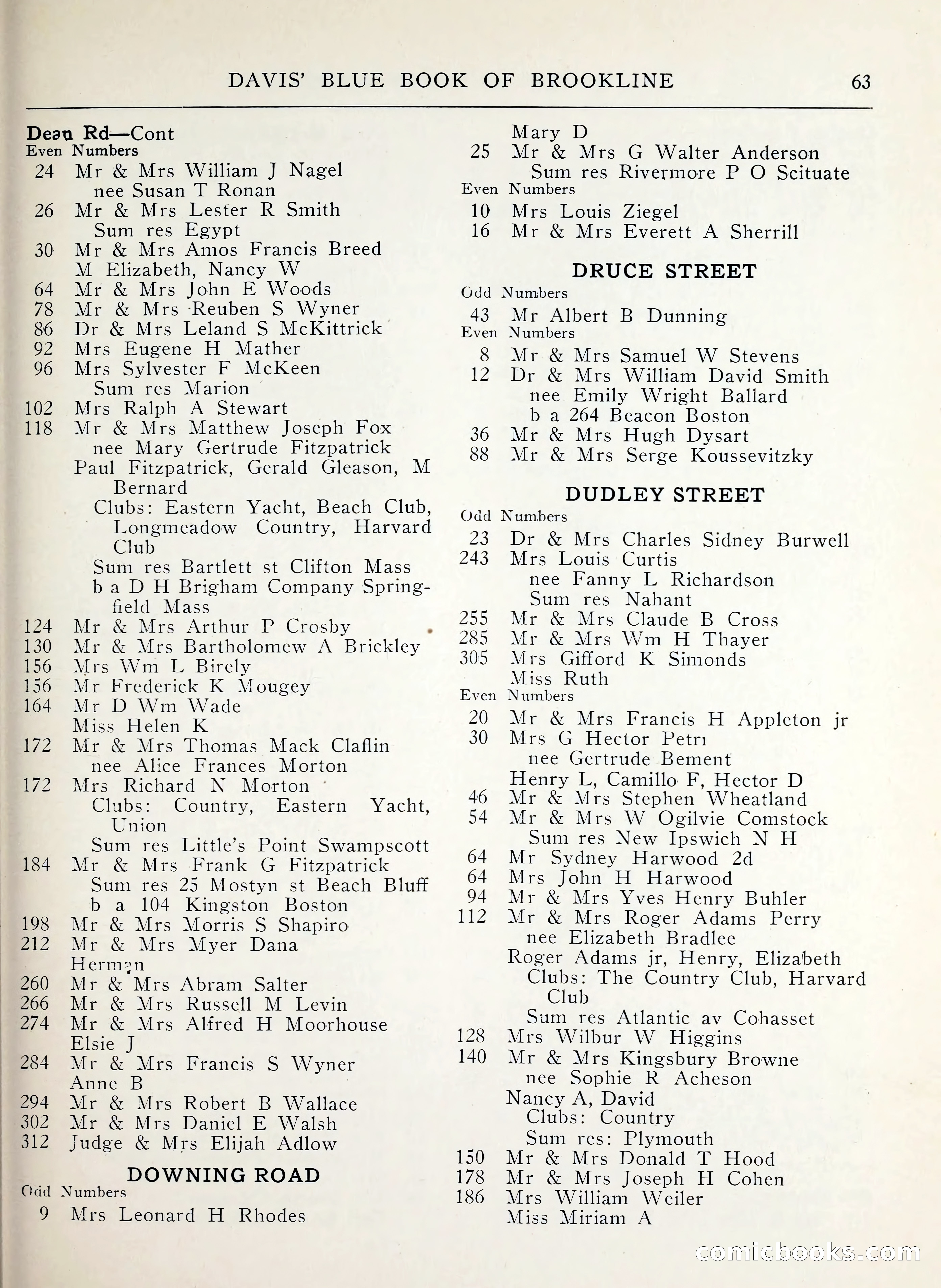 Davis' Blue Book of Brookline, Wellesley and Weston — page 55 of 224
